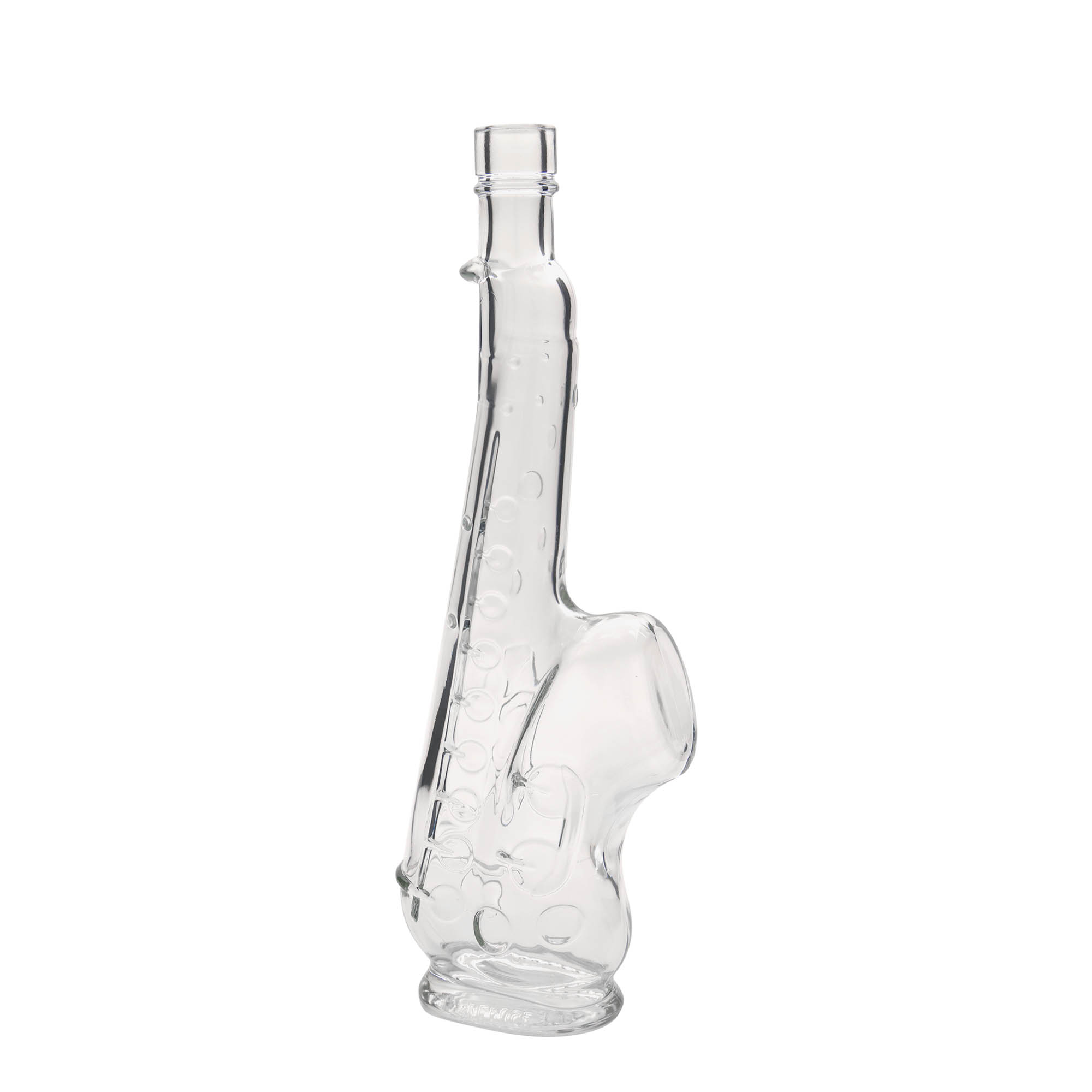 Bouteille en verre 500 ml 'Saxophone', ouverture : bouchon en liège Bouteille en verre 500 ml 'Saxophone', ouverture : bouchon en liège