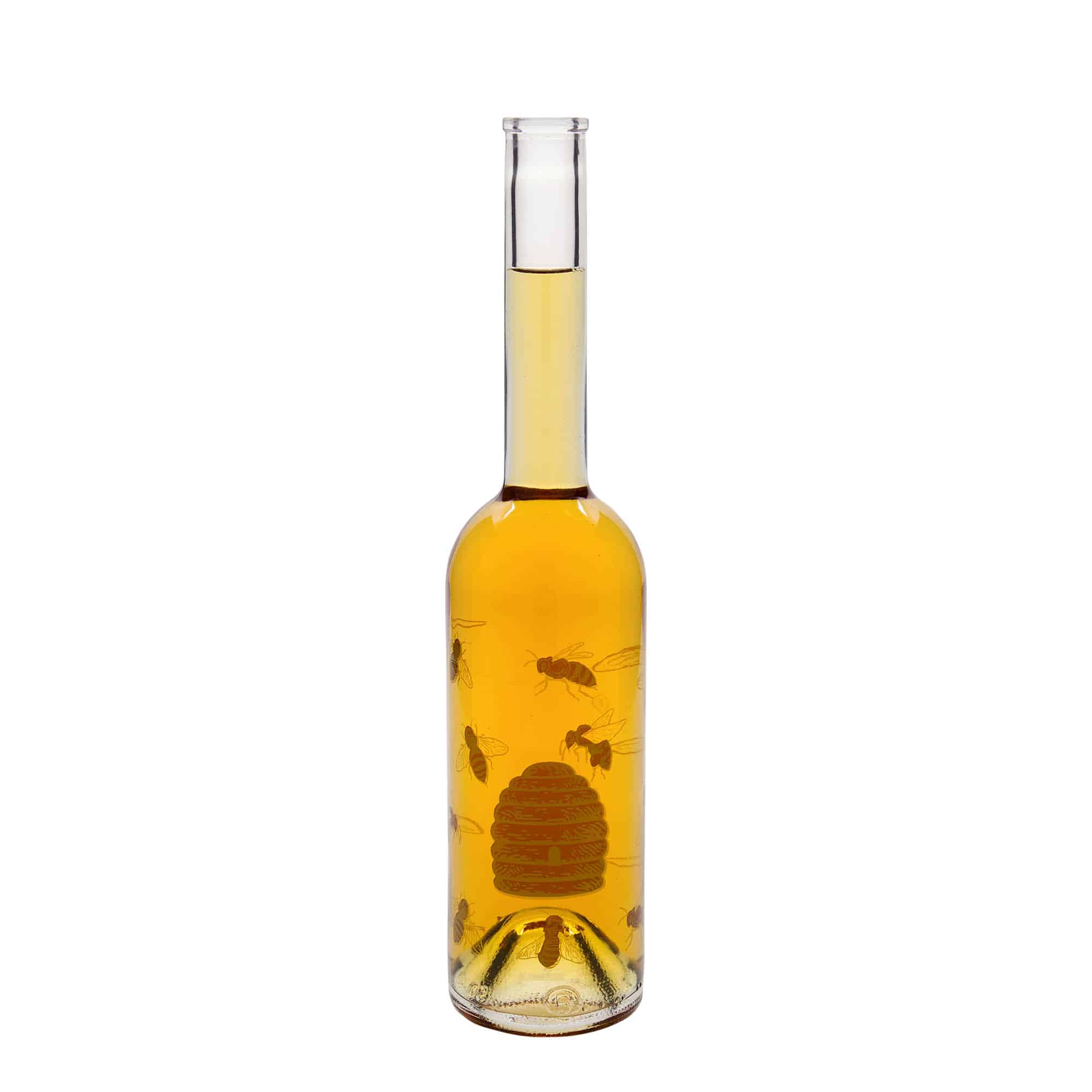 Bouteille en verre 500 ml « Opera », motif : abeilles, ouverture : bouchon en liège Bouteille en verre 500 ml « Opera », motif : abeilles, ouverture : bouchon en liège