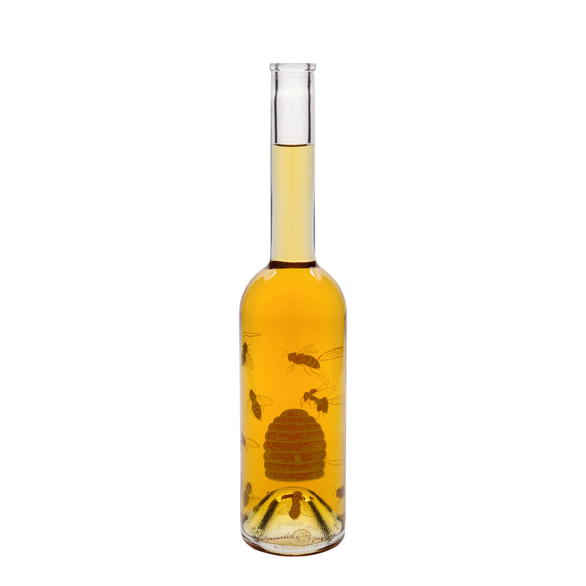 Bouteille en verre 500 ml « Opera », motif : abeilles, ouverture : bouchon en liège