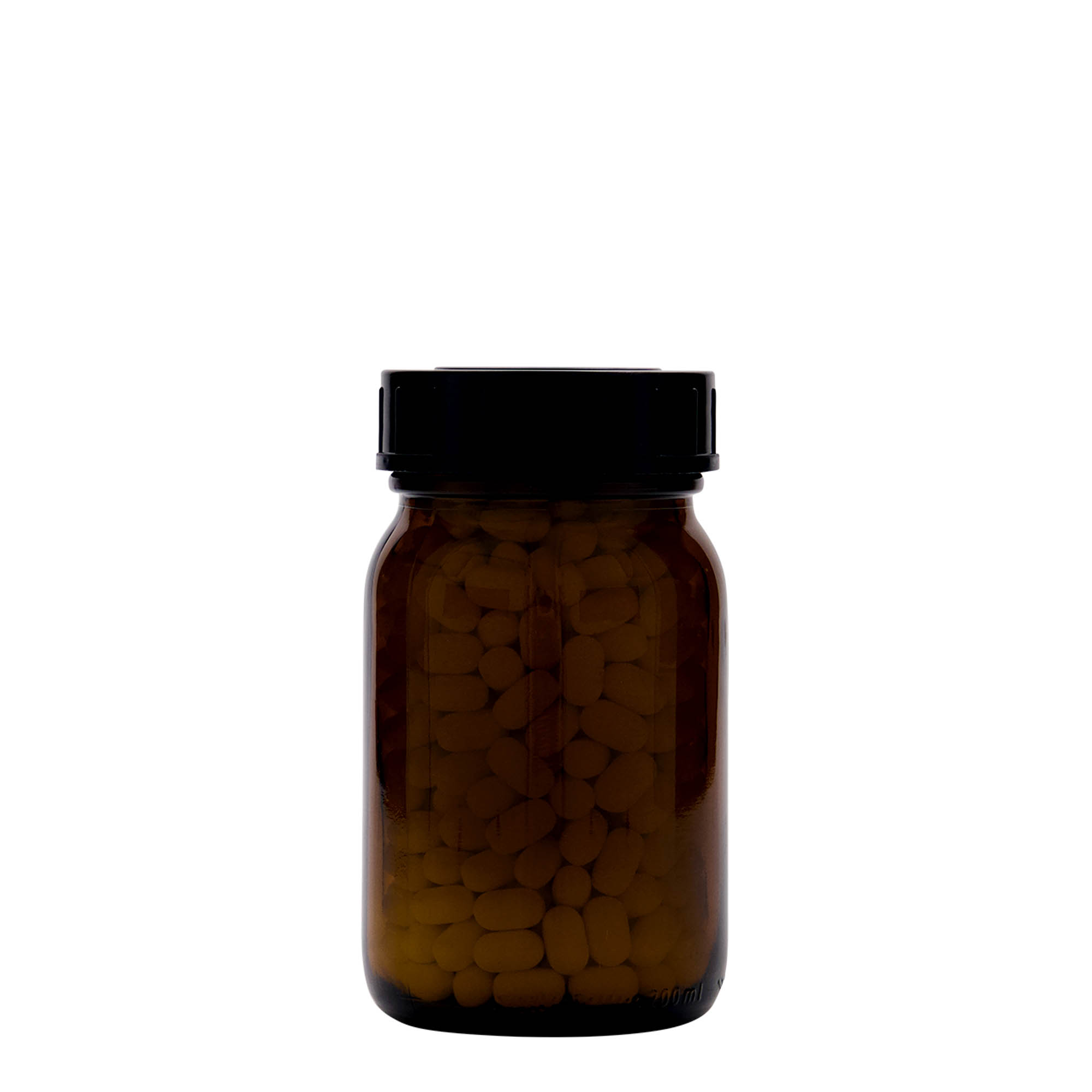 200 ml bocal à col large, brun, ouverture : DIN 55 200 ml bocal à col large, brun, ouverture : DIN 55