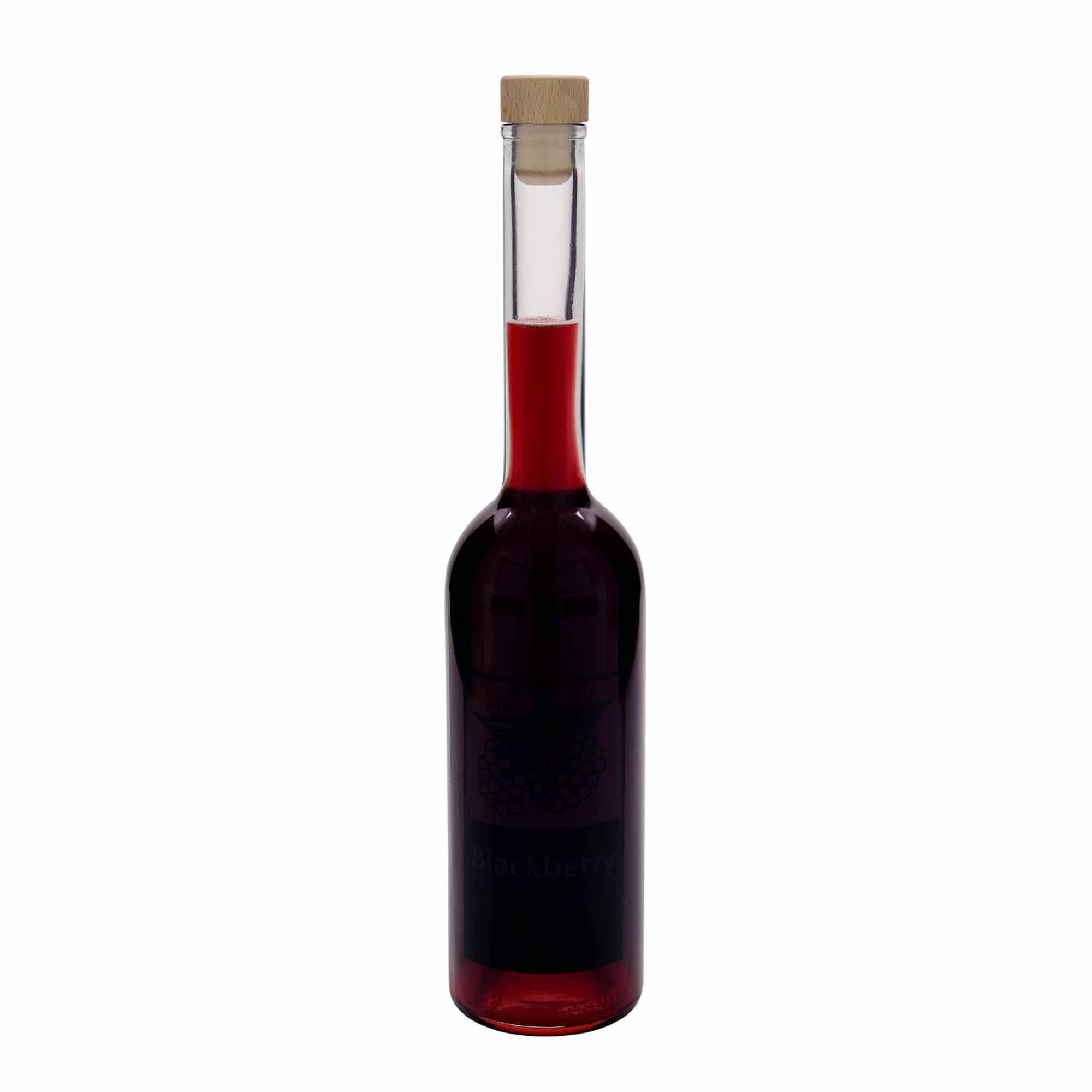 Bouteille en verre 500 ml 'Opera', motif : Mûre, ouverture : liège