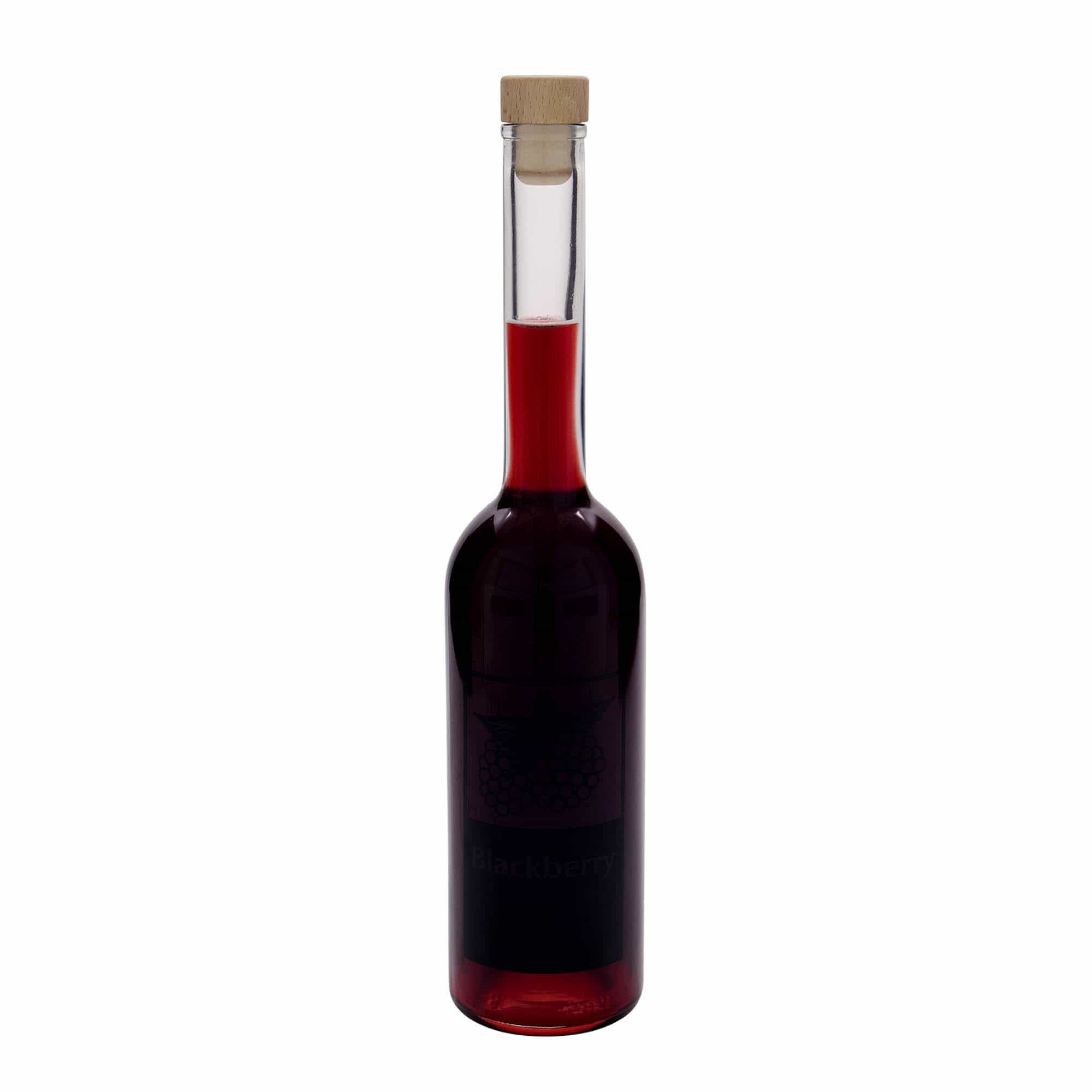 Bouteille en verre 500 ml 'Opera', motif : Mûre, ouverture : liège