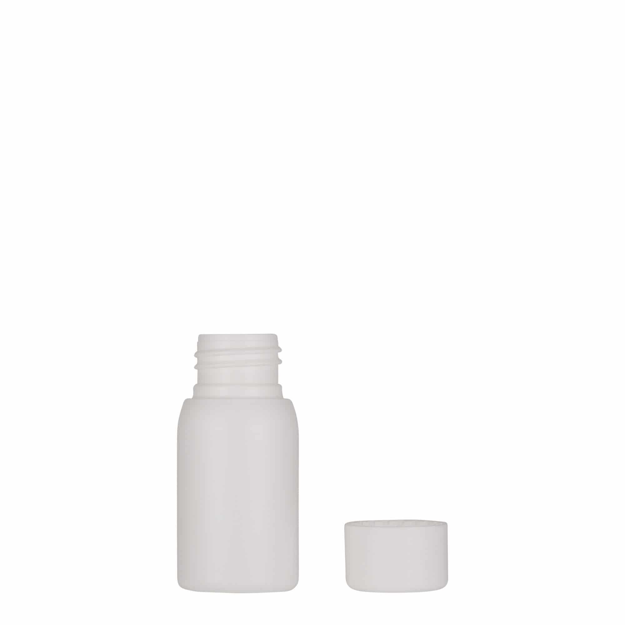 Bouteille en plastique 30 ml 'Tuffy', PEHD, blanche, col : GPI 24/410