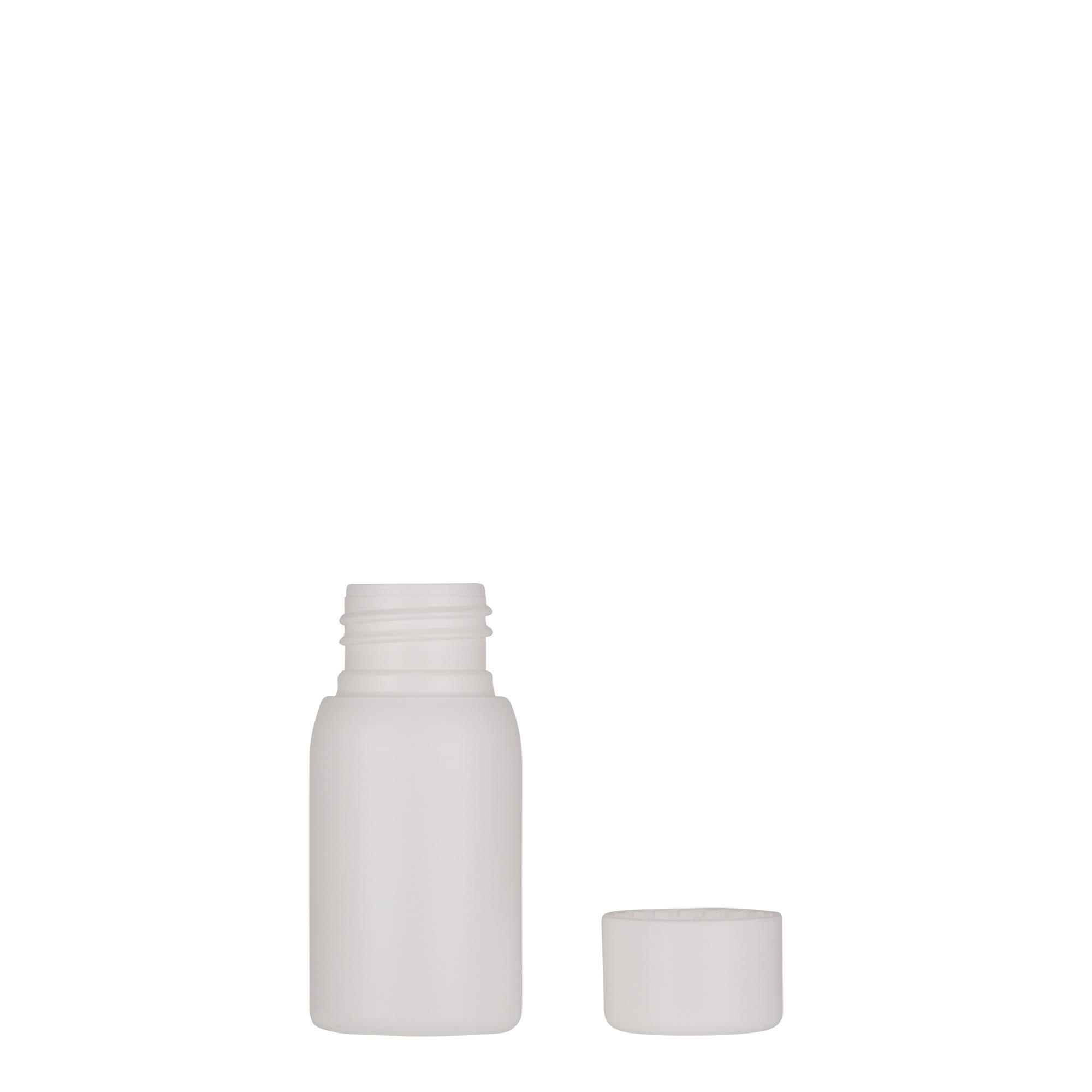 Flacon en plastique de 30 ml « Tuffy », PEHD, blanc, ouverture : 24/410