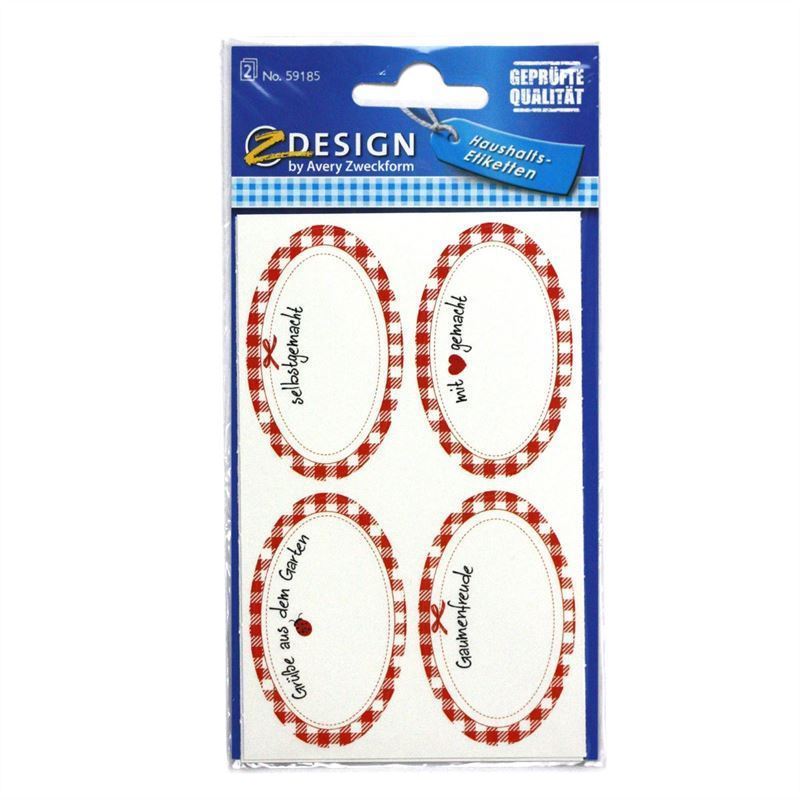 Étiquettes Zweckform « Fait maison », ovales, papier, multicolores Étiquettes Zweckform « Fait maison », ovales, papier, multicolores