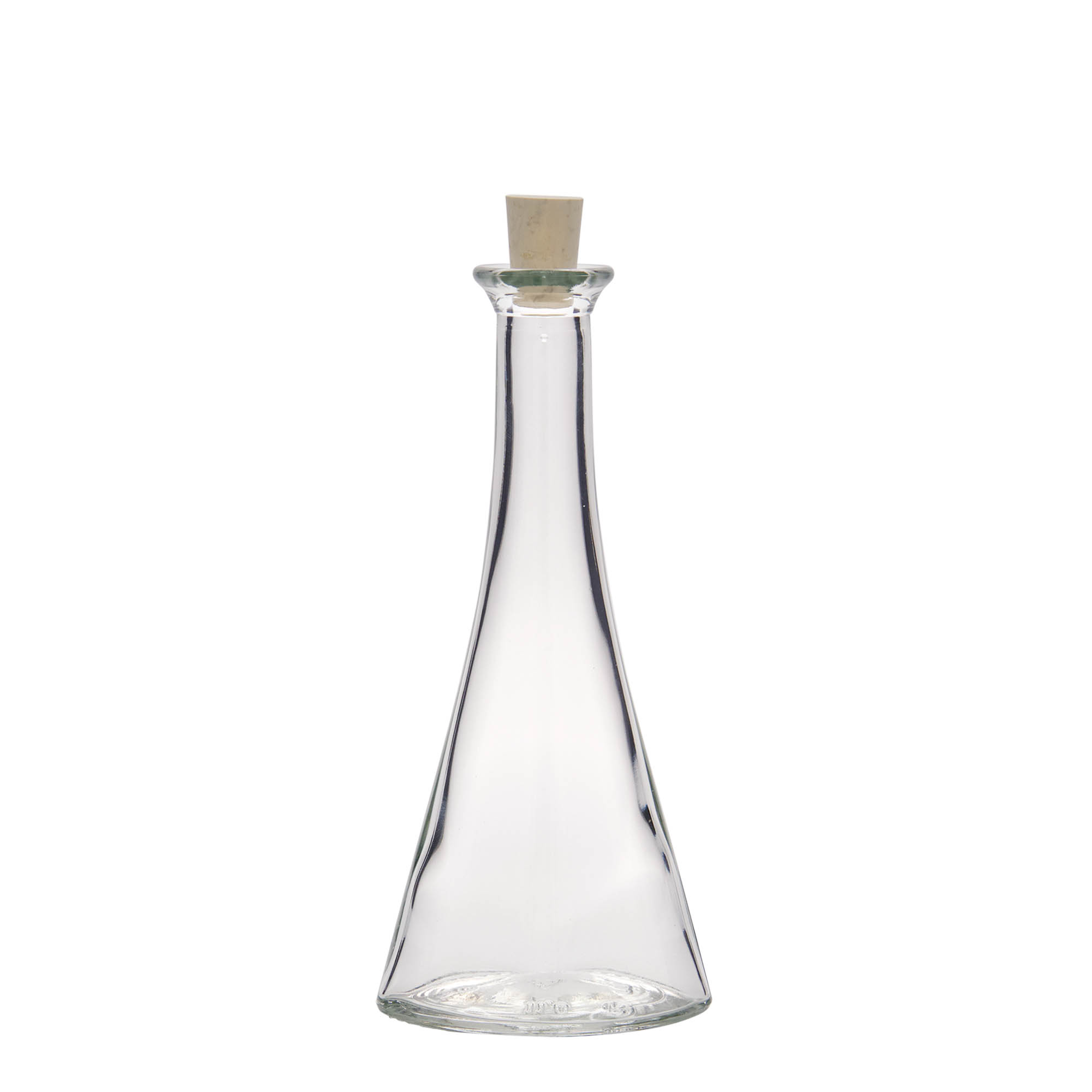Flacon en verre 100 ml « Veronica », demi-rond, ouverture : bouchon en liège Flacon en verre 100 ml « Veronica », demi-rond, ouverture : bouchon en liège