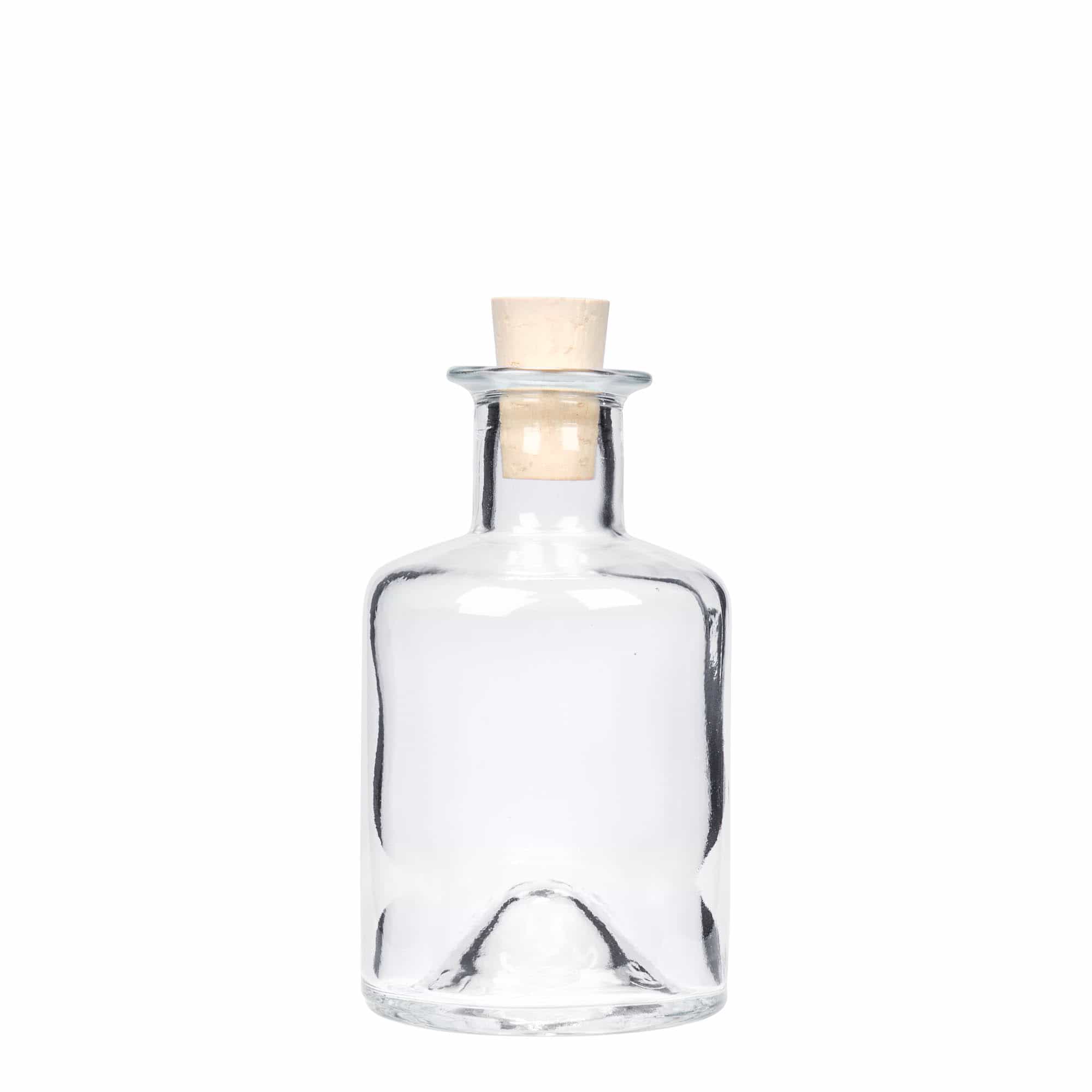 Flacon en verre de 200 ml pour pharmacien, ouverture : bouchon en liège