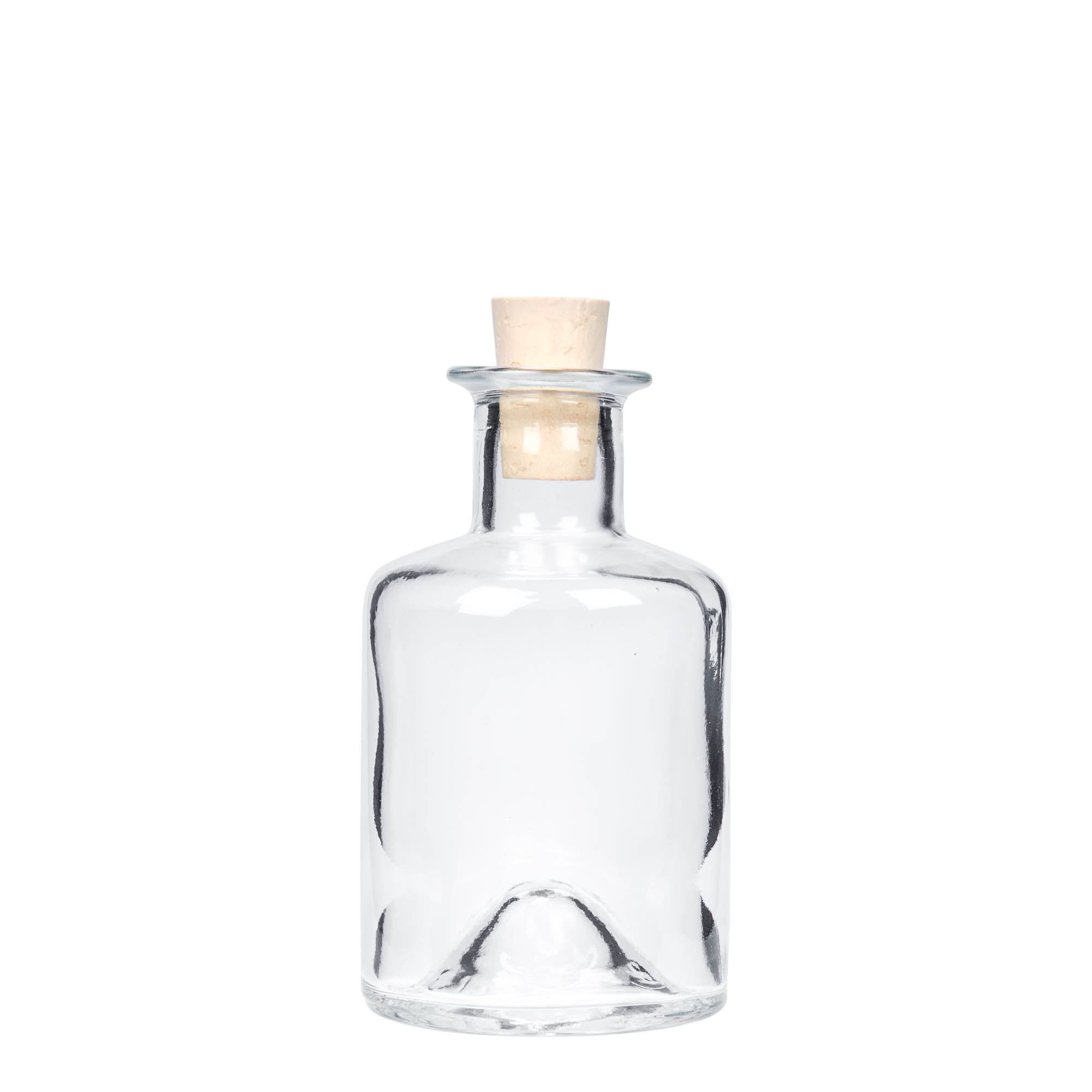 Flacon en verre de 200 ml pour pharmacien, ouverture : bouchon en liège
