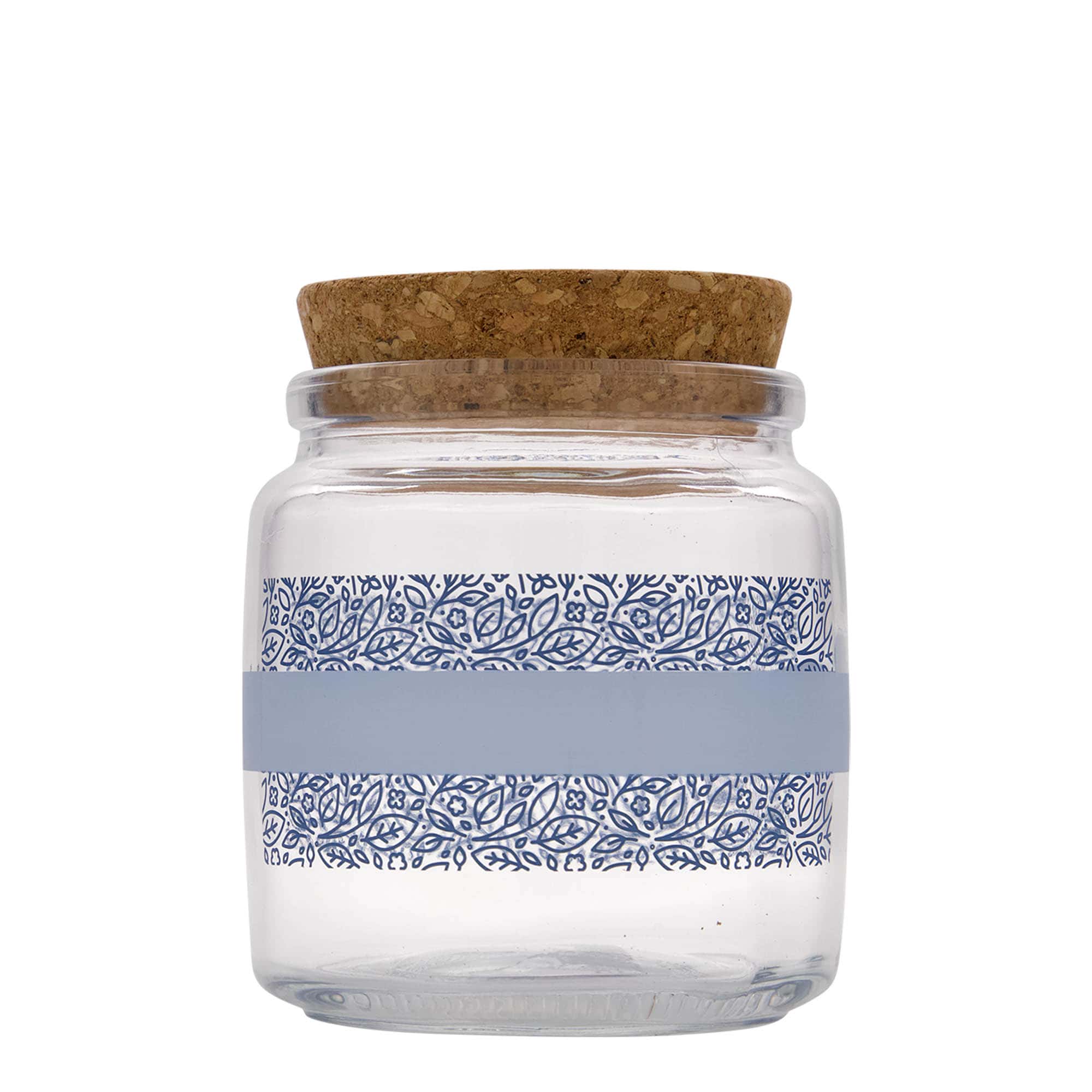 750 ml Verre à bouchon 'Giara', motif : Naturalmente blu, ouverture : bouchon