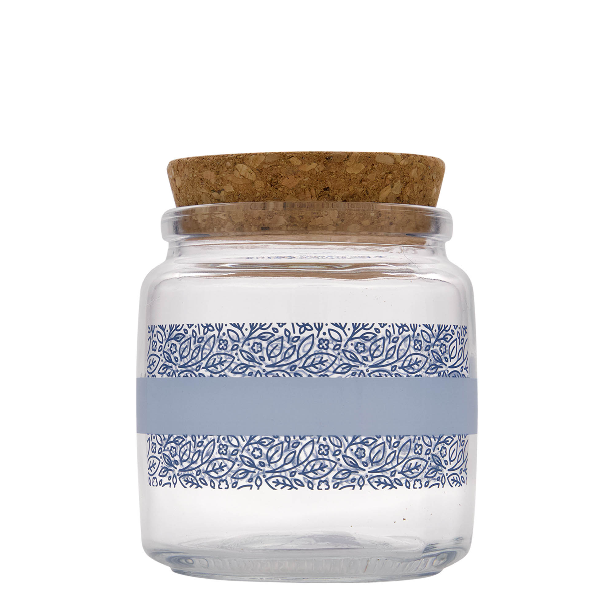 750 ml Verre à bouchon 'Giara', motif : Naturalmente blu, ouverture : bouchon
