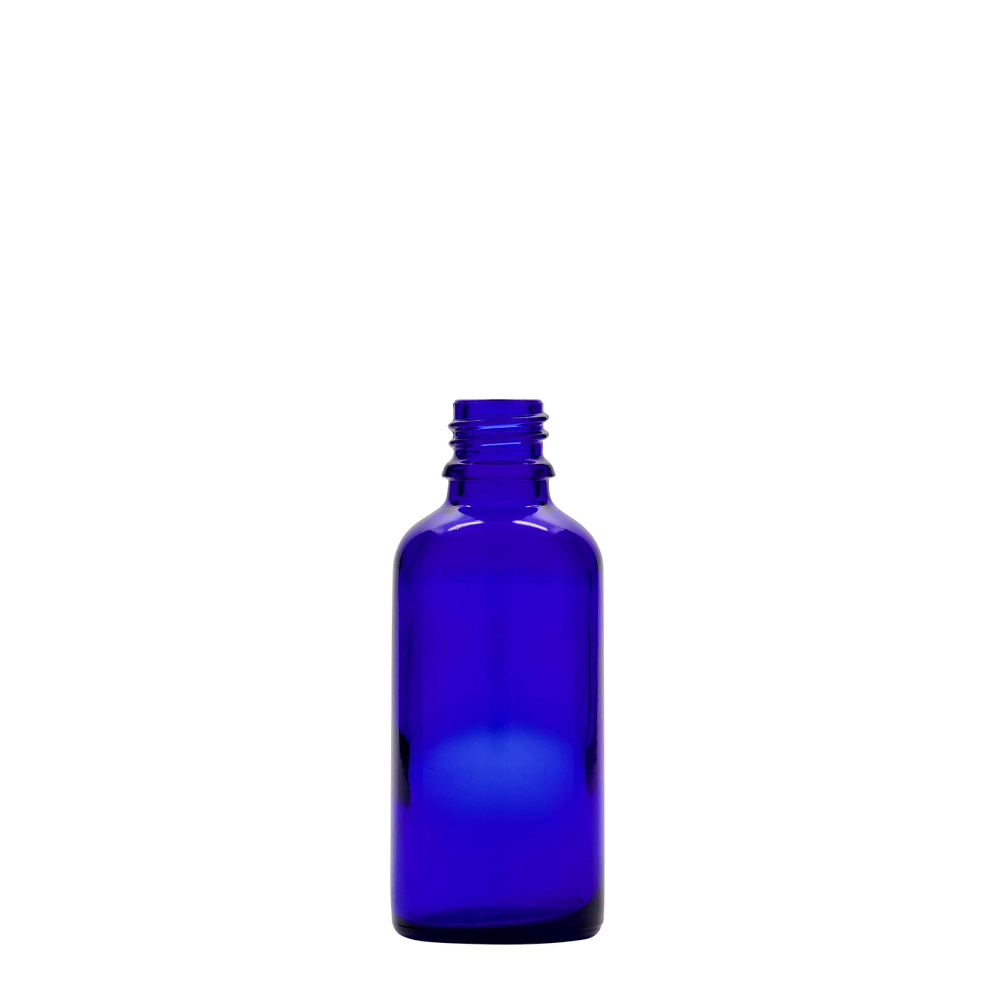 Flacon compte-gouttes 50 ml Médical, verre, bleu royal-rouge, embouchure : DIN 18 Flacon compte-gouttes 50 ml Médical, verre, bleu royal-rouge, embouchure : DIN 18