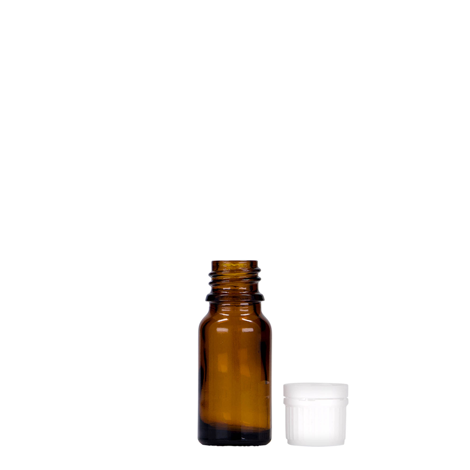 Flacon médical de 10 ml, verre, brun, ouverture : DIN 18 Flacon médical de 10 ml, verre, brun, ouverture : DIN 18