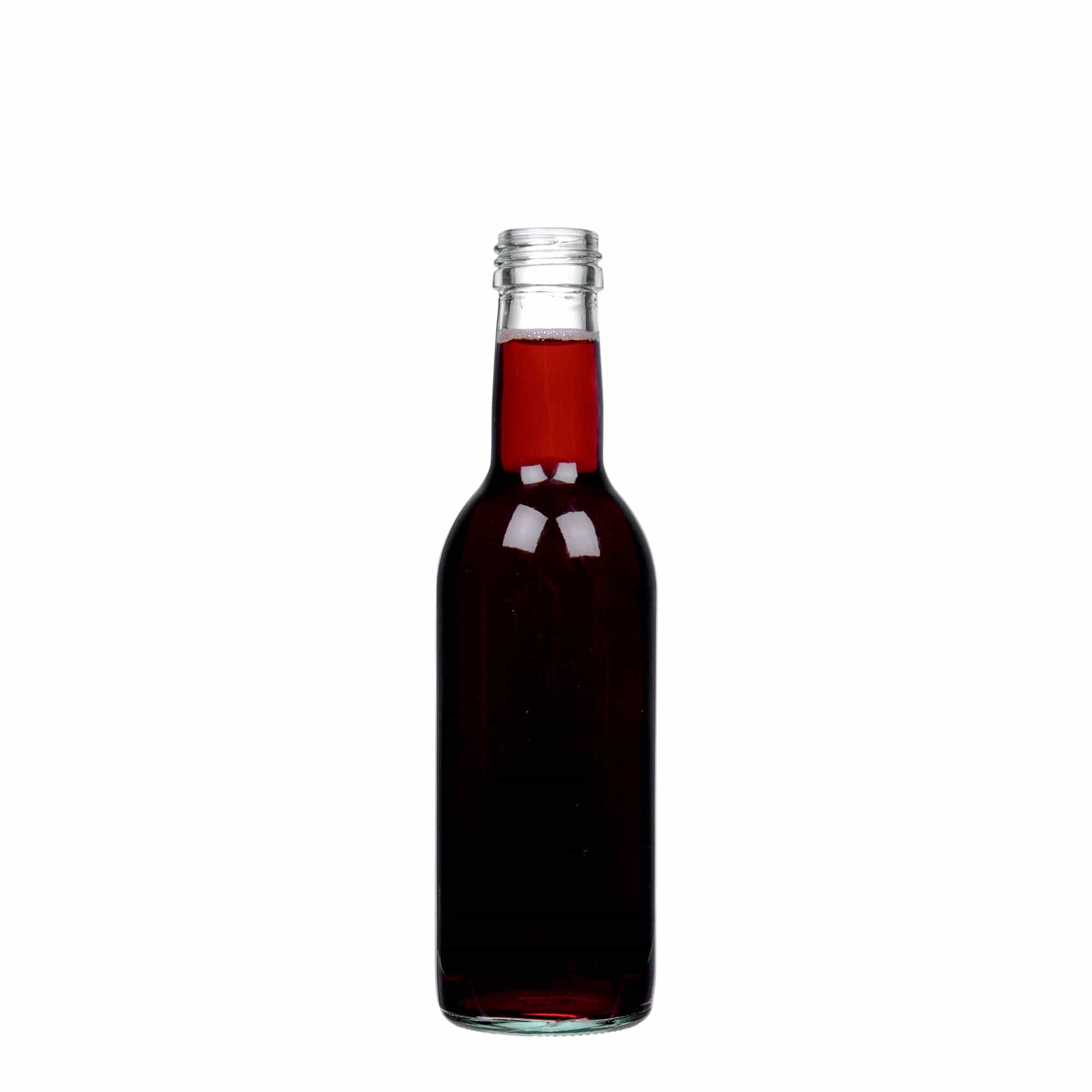 Bouteille en verre 250 ml 'Bordeaux', ouverture : PP 28 Bouteille en verre 250 ml 'Bordeaux', ouverture : PP 28
