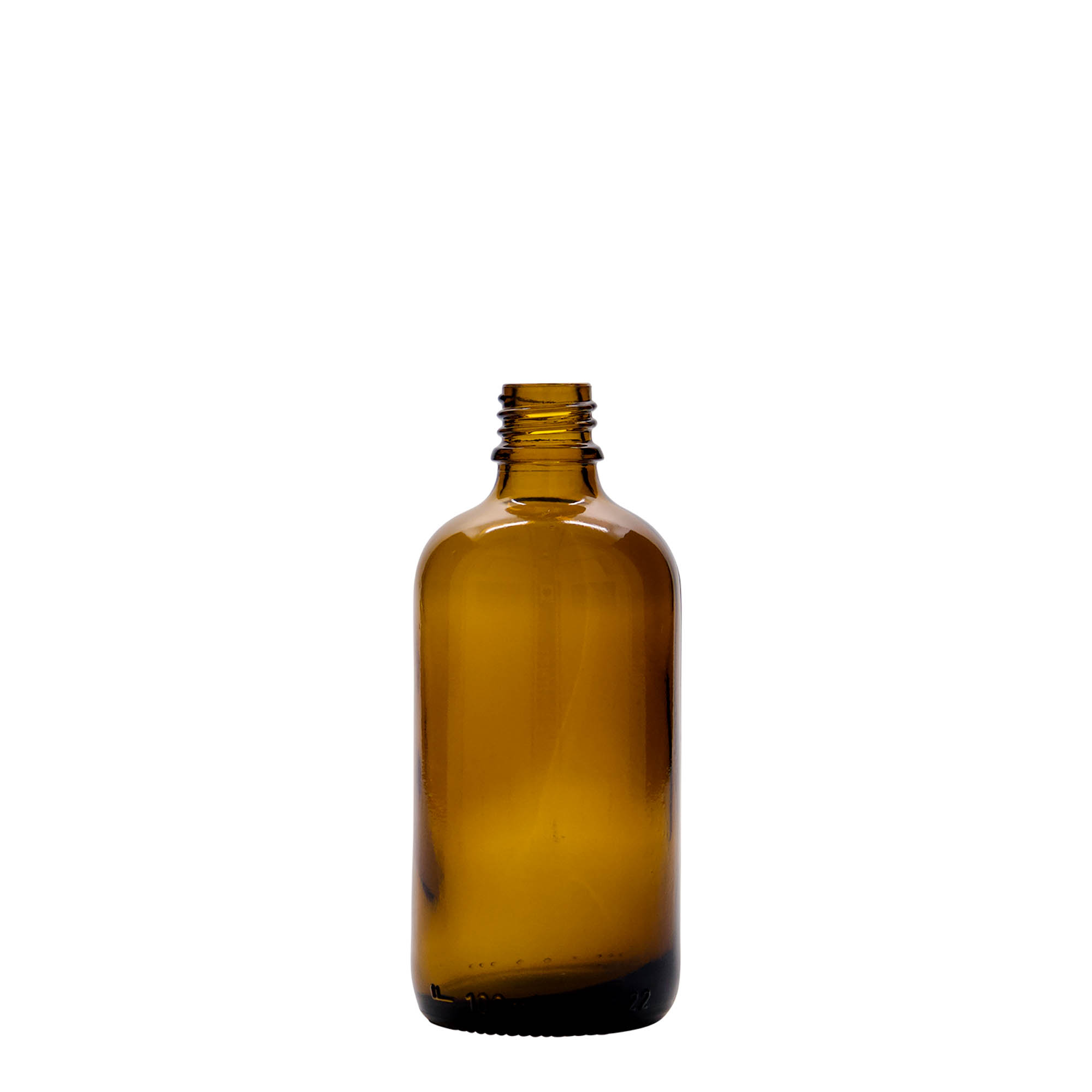 Flacon médical de 100 ml avec pompe lotion, verre, brun, ouverture : DIN 18