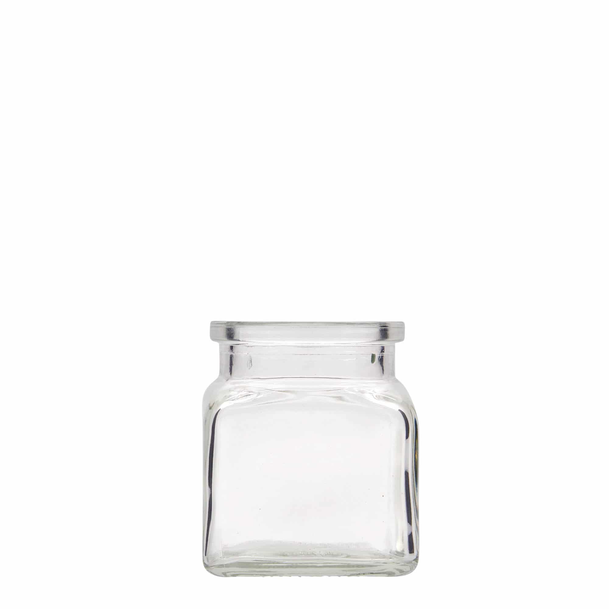120 ml en verre à bouchon en liège, carré, ouverture : liège
