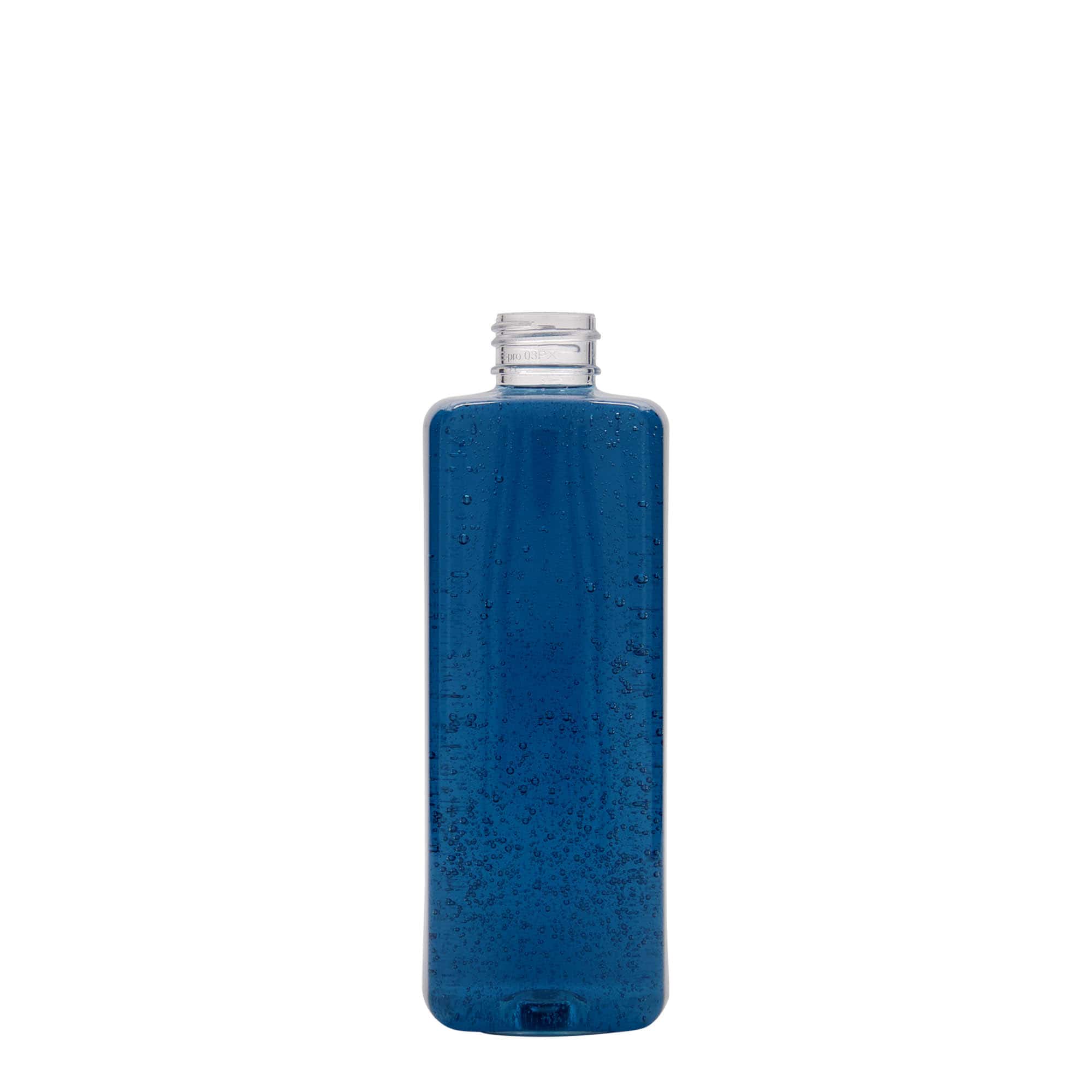 Bouteille PET 300 ml 'Karl', carrée, plastique, ouverture : 24/410 Bouteille PET 300 ml 'Karl', carrée, plastique, ouverture : 24/410
