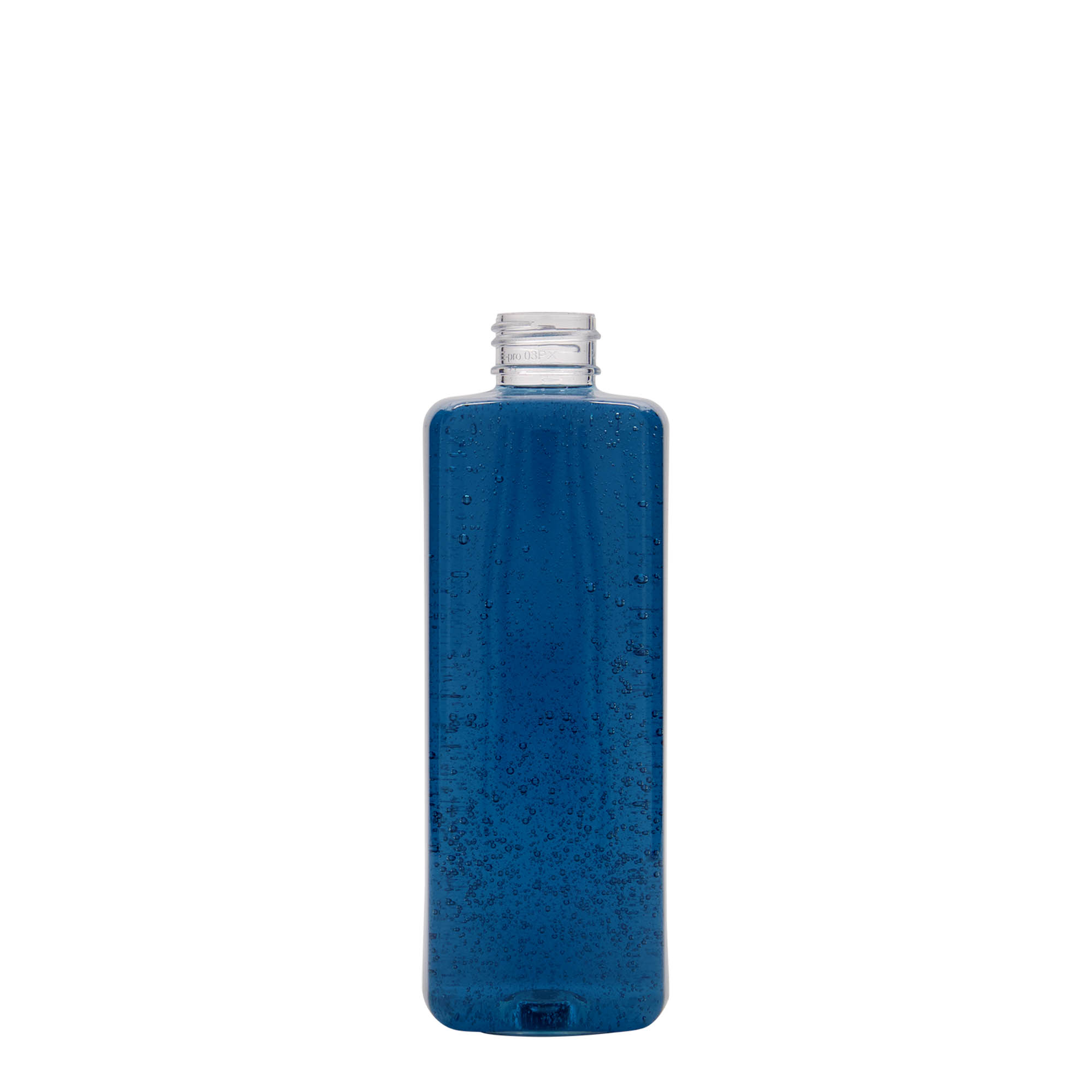Bouteille PET 300 ml 'Karl', carrée, plastique, ouverture : 24/410
