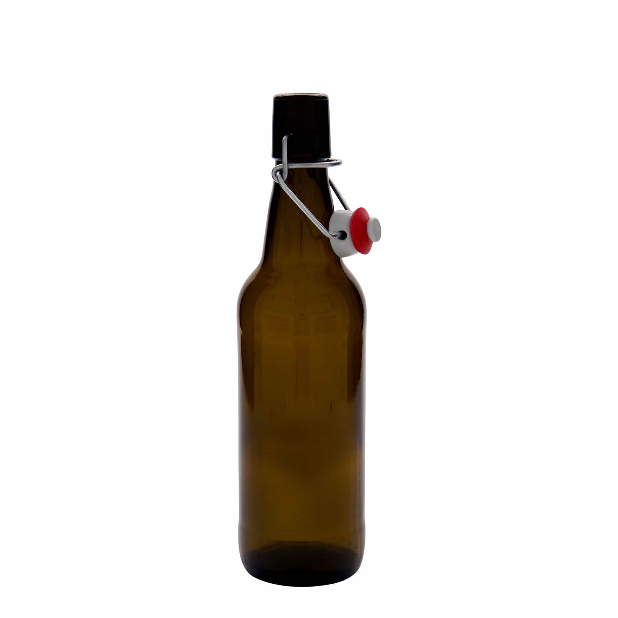 Bouteille de bière 500 ml, verre, brun, ouverture : fermeture à bascule