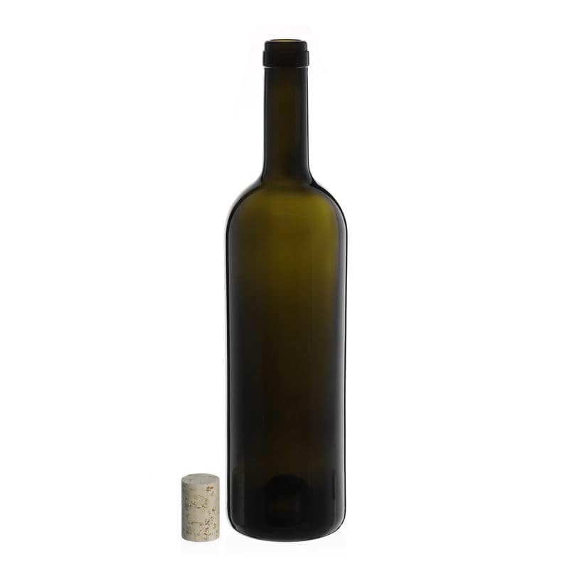 Bouteille de vin 750 ml 'Golia', vert antique, col : liège