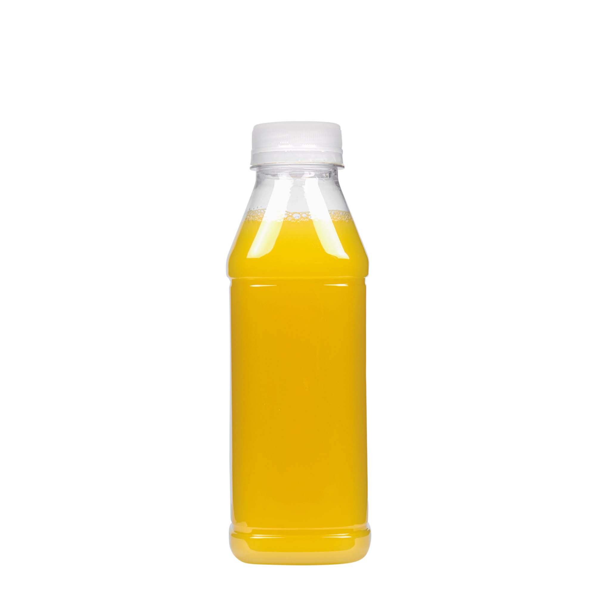 Bouteille PET 500 ml « Milk and Juice Carré », carrée, plastique, ouverture : 38 mm Bouteille PET 500 ml « Milk and Juice Carré », carrée, plastique, ouverture : 38 mm