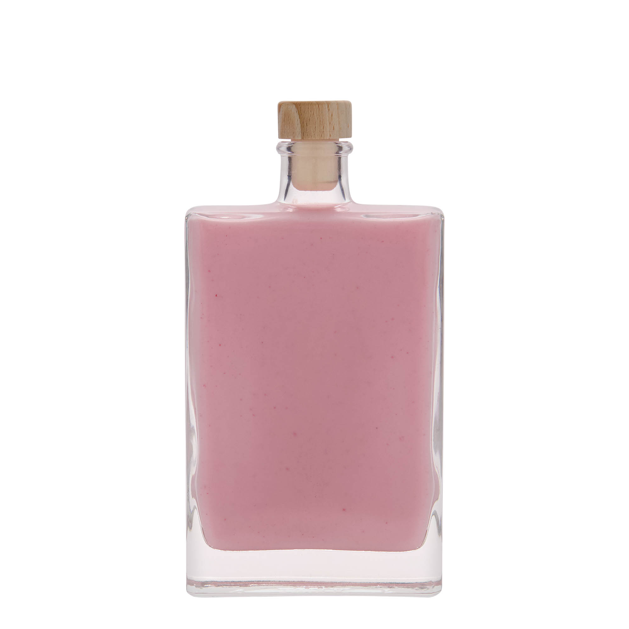 Bouteille en verre 350 ml 'Julia', rectangulaire, ouverture : bouchon en liège Bouteille en verre 350 ml 'Julia', rectangulaire, ouverture : bouchon en liège