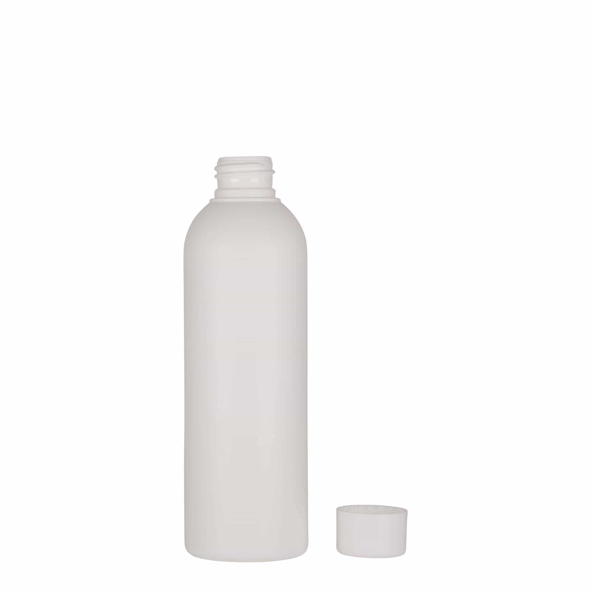 Bouteille en plastique 200 ml 'Tuffy', PEHD, blanche, col : GPI 24/410