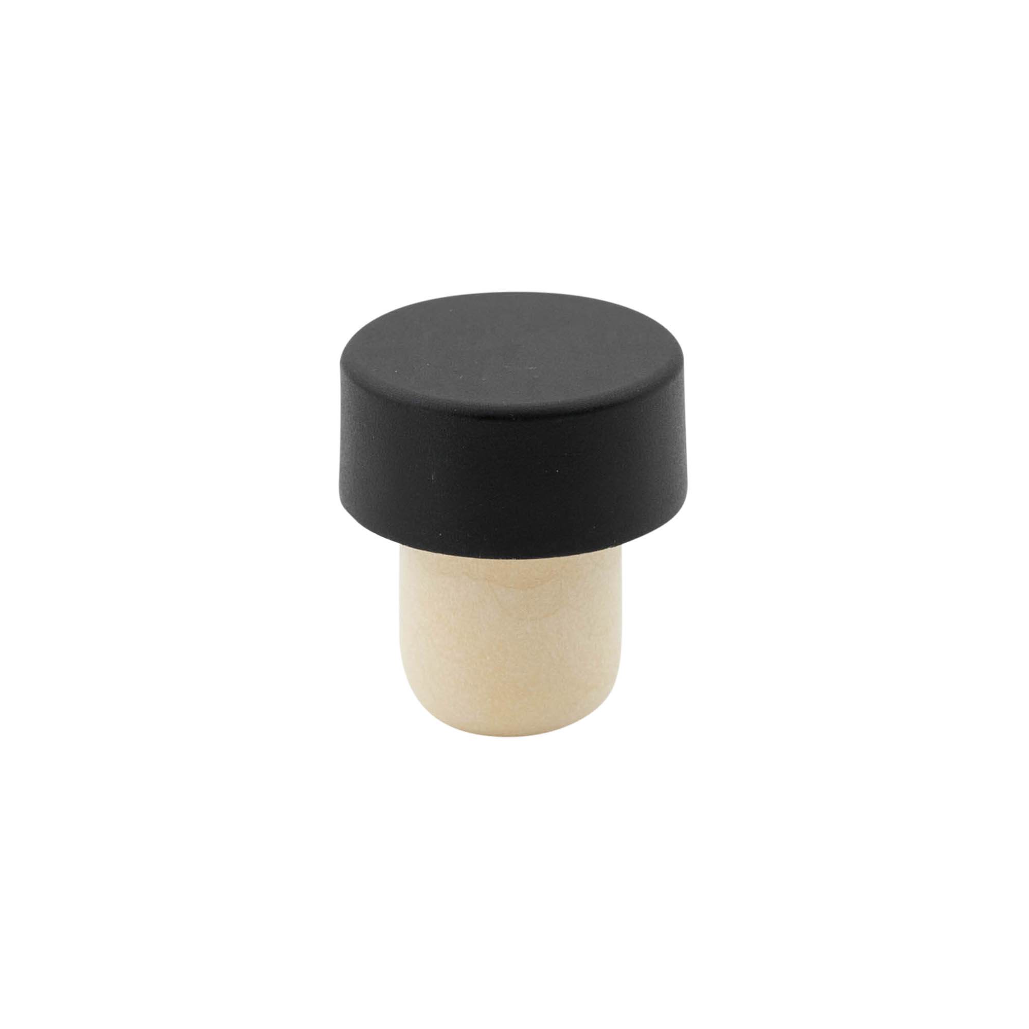 Bouchon à poignée 19 mm, plastique, noir, pour bouchage: bouchon Bouchon à poignée 19 mm, plastique, noir, pour bouchage: bouchon