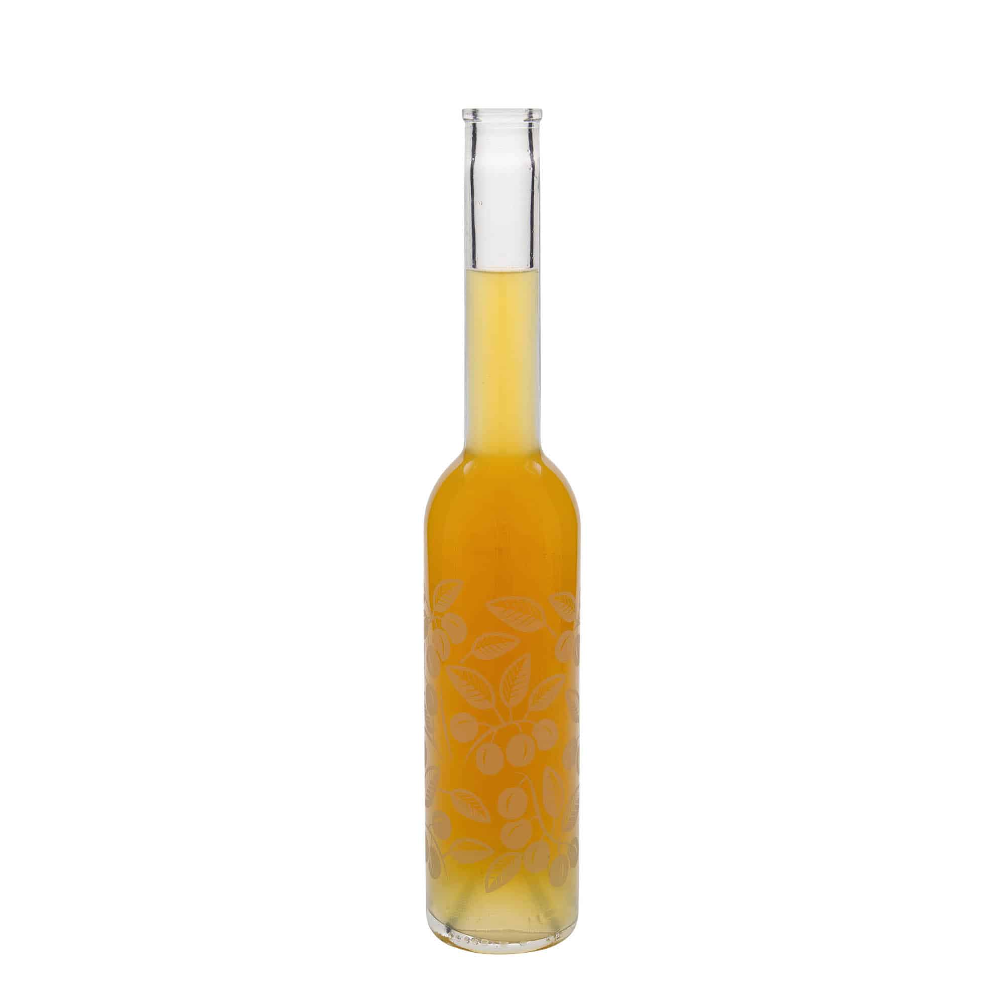 Bouteille en verre 350 ml 'Opera', motif : mirabelles, bouchage: bouchon