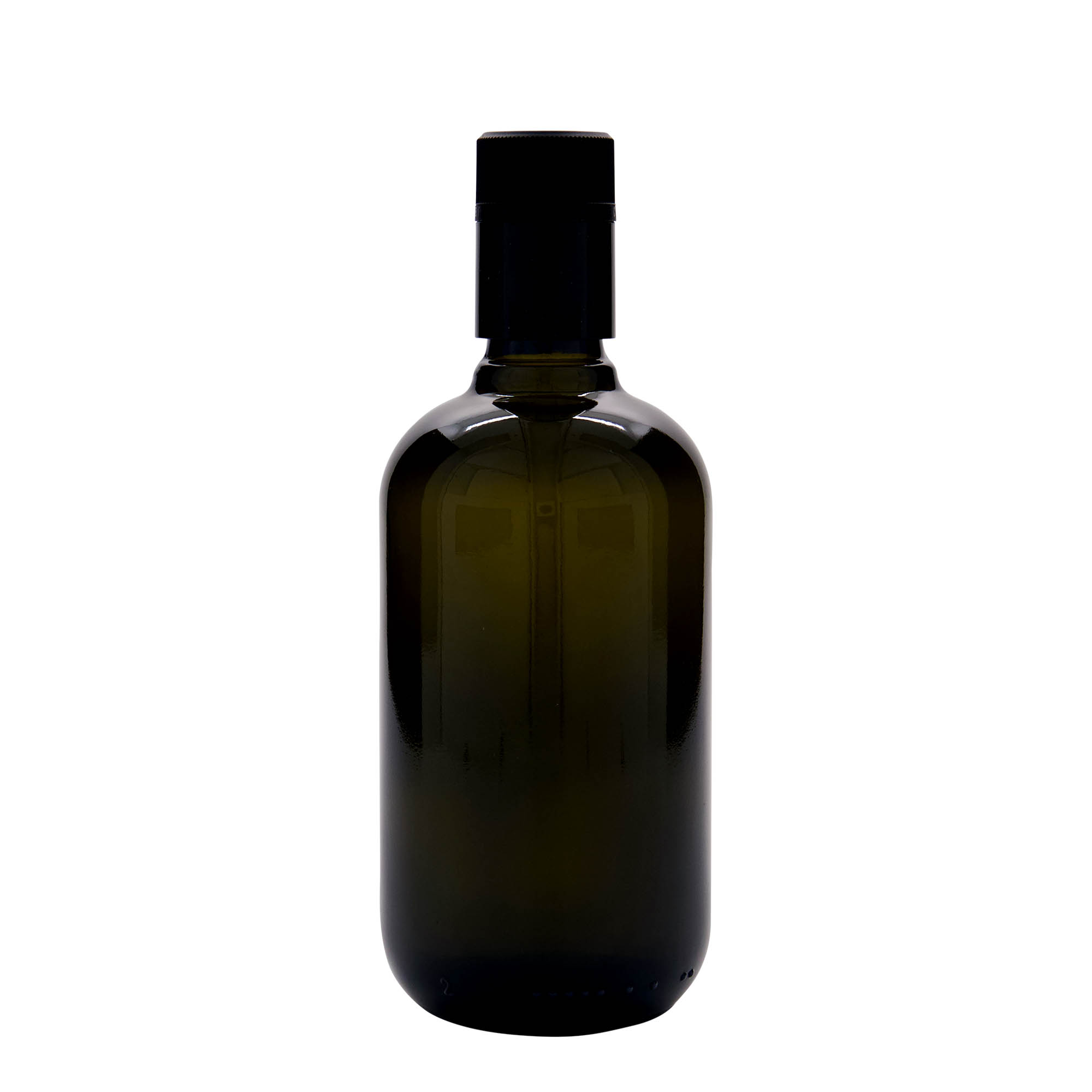 Bouteille de vinaigre/huile 500 ml 'Biolio', verre vert antique, embouchure : DOP