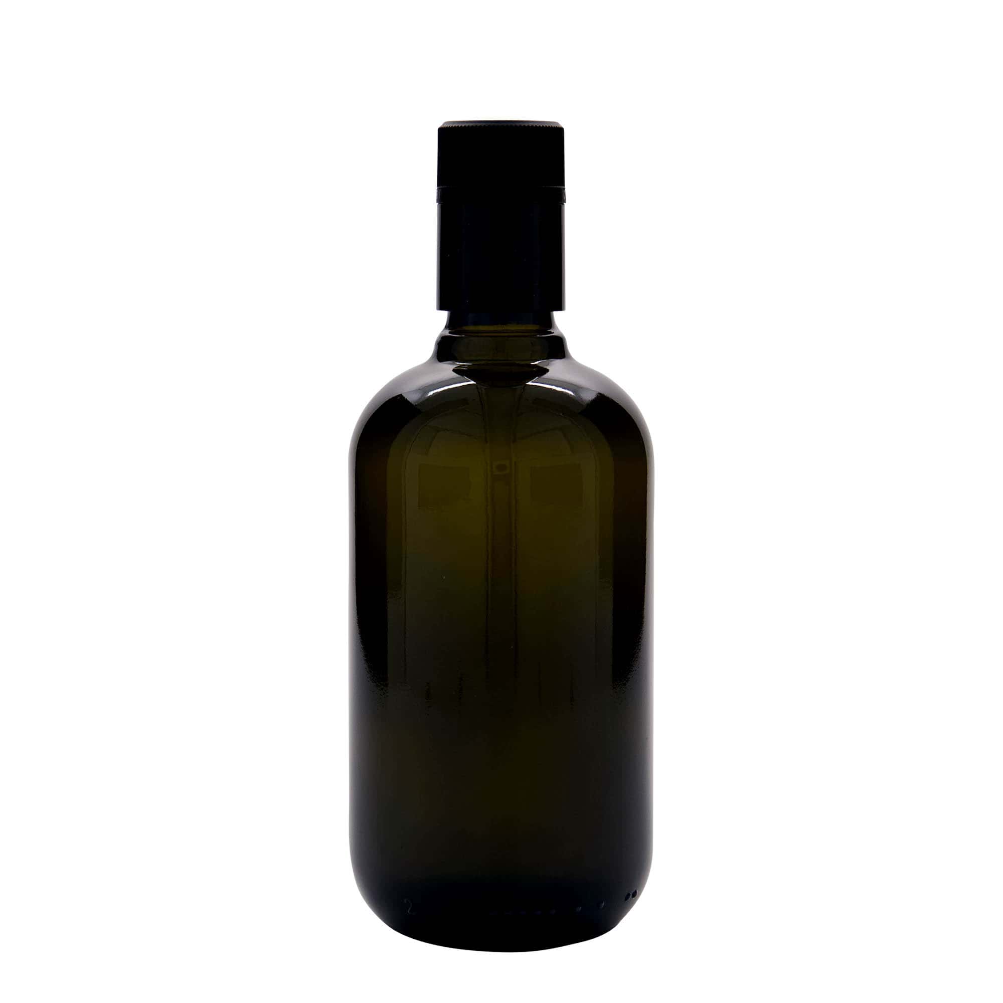 Bouteille de vinaigre/huile 500 ml 'Biolio', verre vert antique, embouchure : DOP