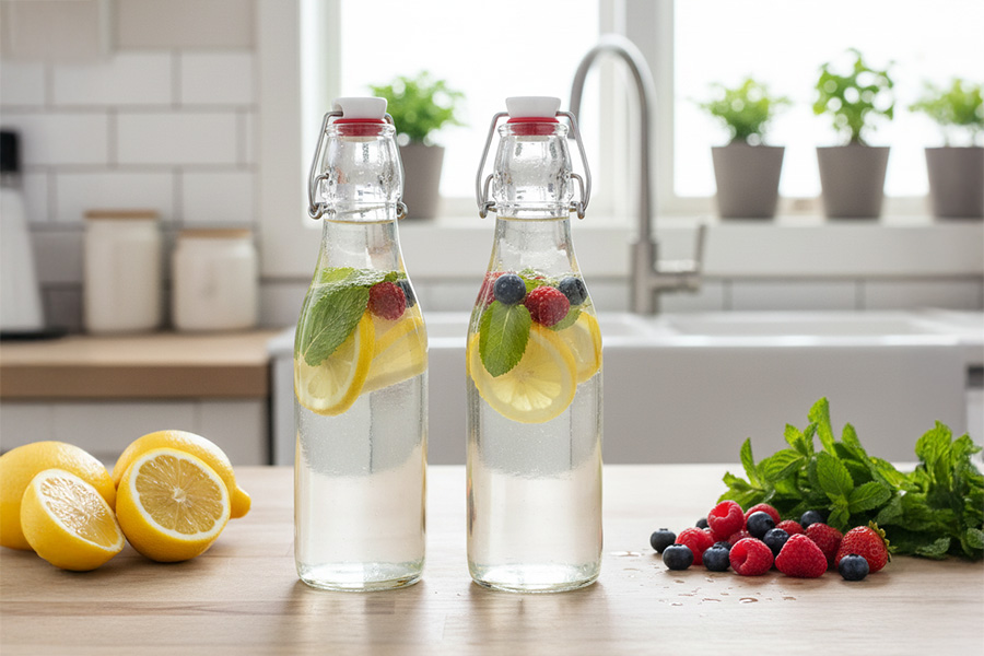 Infused water: eau citron-menthe fruitée Infused water: eau citron-menthe fruitée