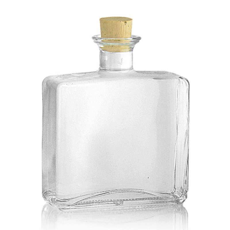Bouteille en verre 500 ml « Julia », rectangulaire, ouverture : liège Bouteille en verre 500 ml « Julia », rectangulaire, ouverture : liège