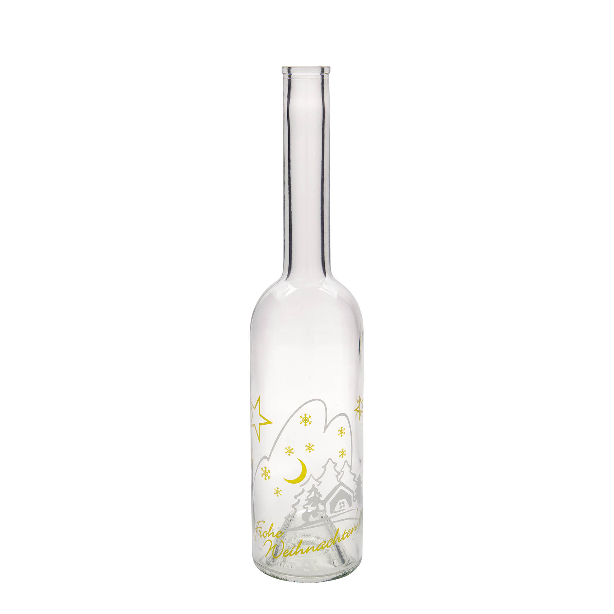 Bouteille en verre 500 ml 'Opera', motif : idylles de Noël, ouverture : bouchon en liège Bouteille en verre 500 ml 'Opera', motif : idylles de Noël, ouverture : bouchon en liège