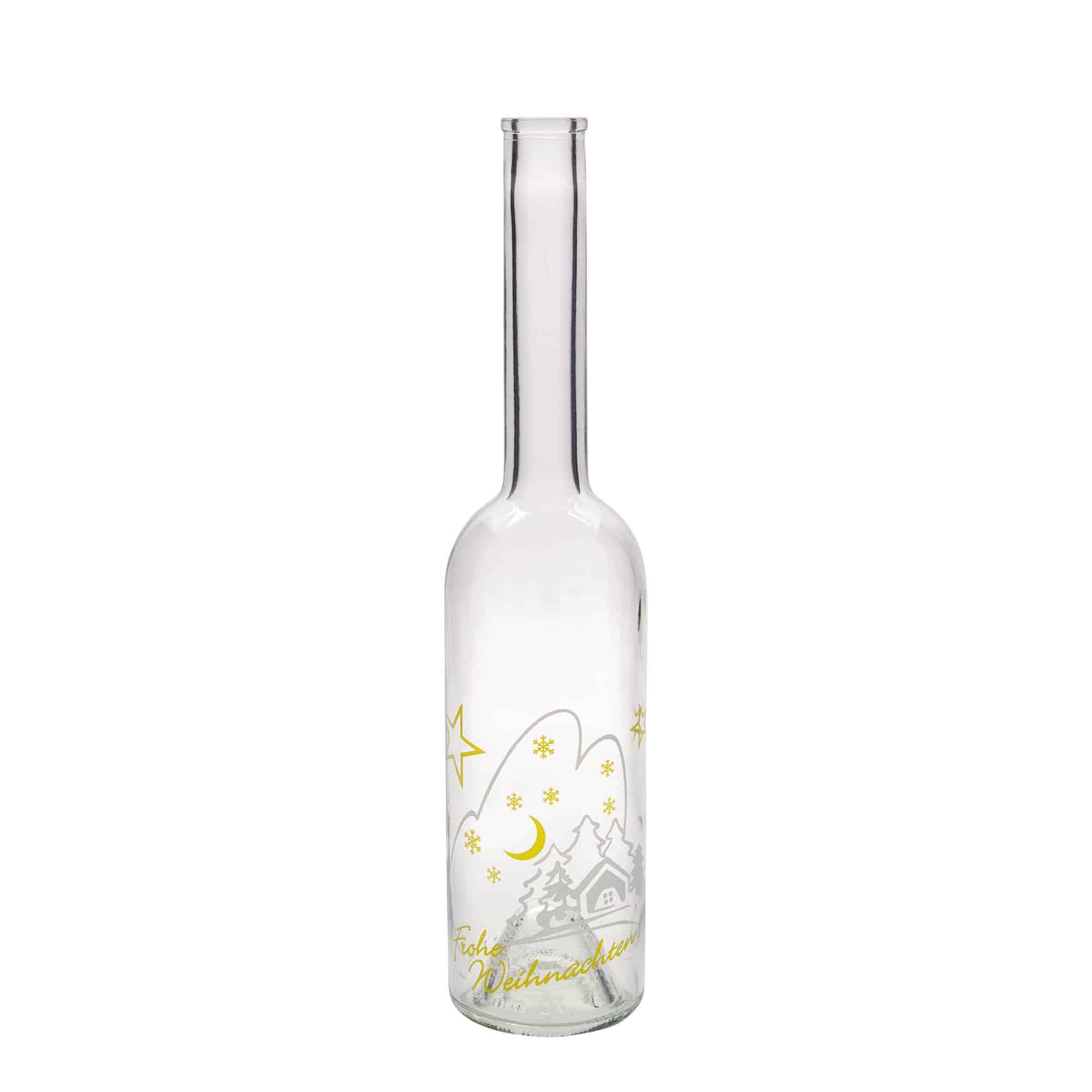 Bouteille en verre 500 ml 'Opera', motif : idylles de Noël, ouverture : bouchon en liège