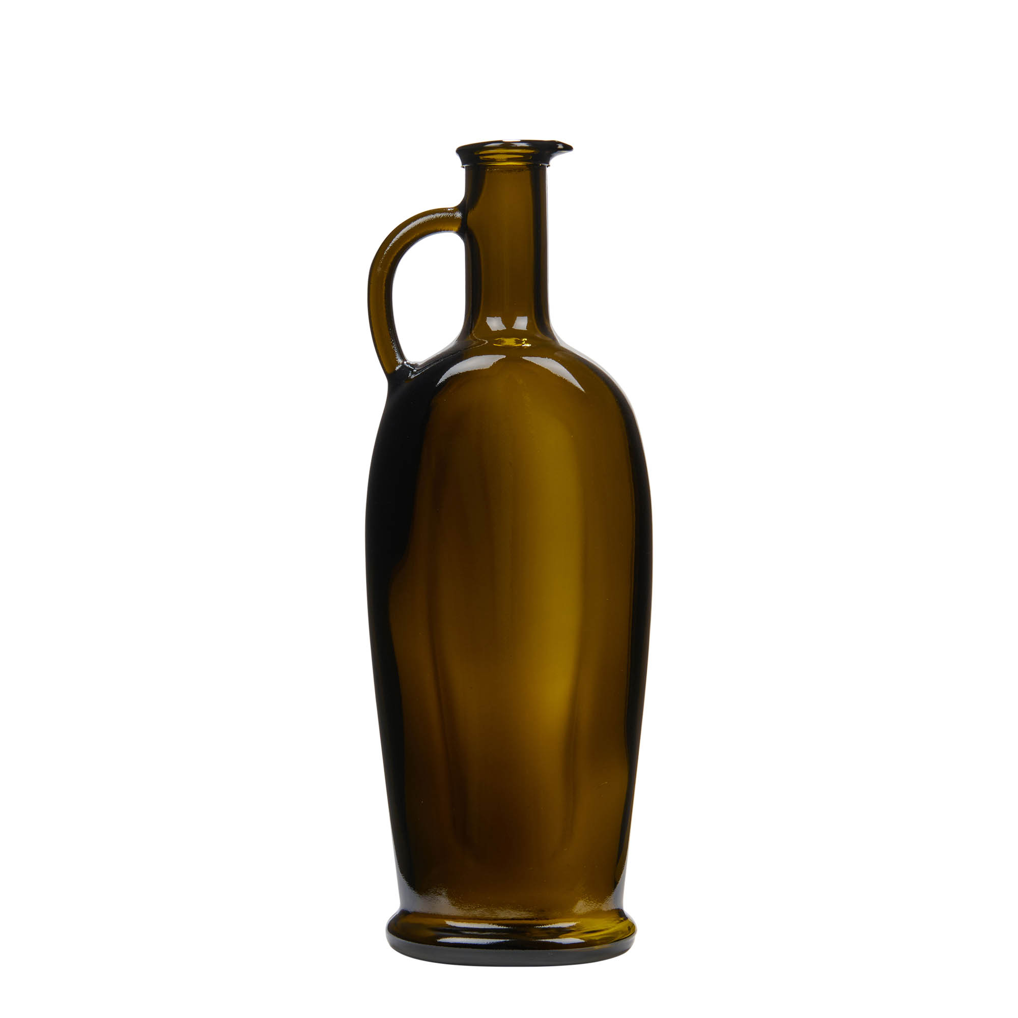 Bouteille en verre 500 ml « Eleganta », ovale, vert antique, ouverture : bouchon en liège