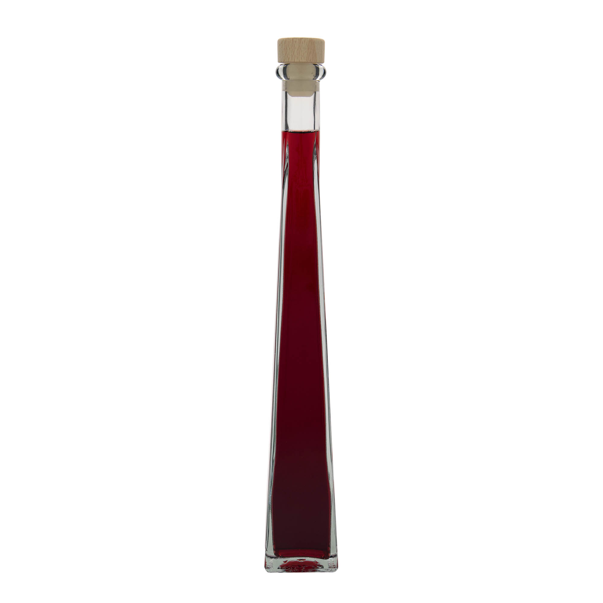 Bouteille en verre 200 ml 'Dama Quadrato', carrée, ouverture : bouchon en liège Bouteille en verre 200 ml 'Dama Quadrato', carrée, ouverture : bouchon en liège
