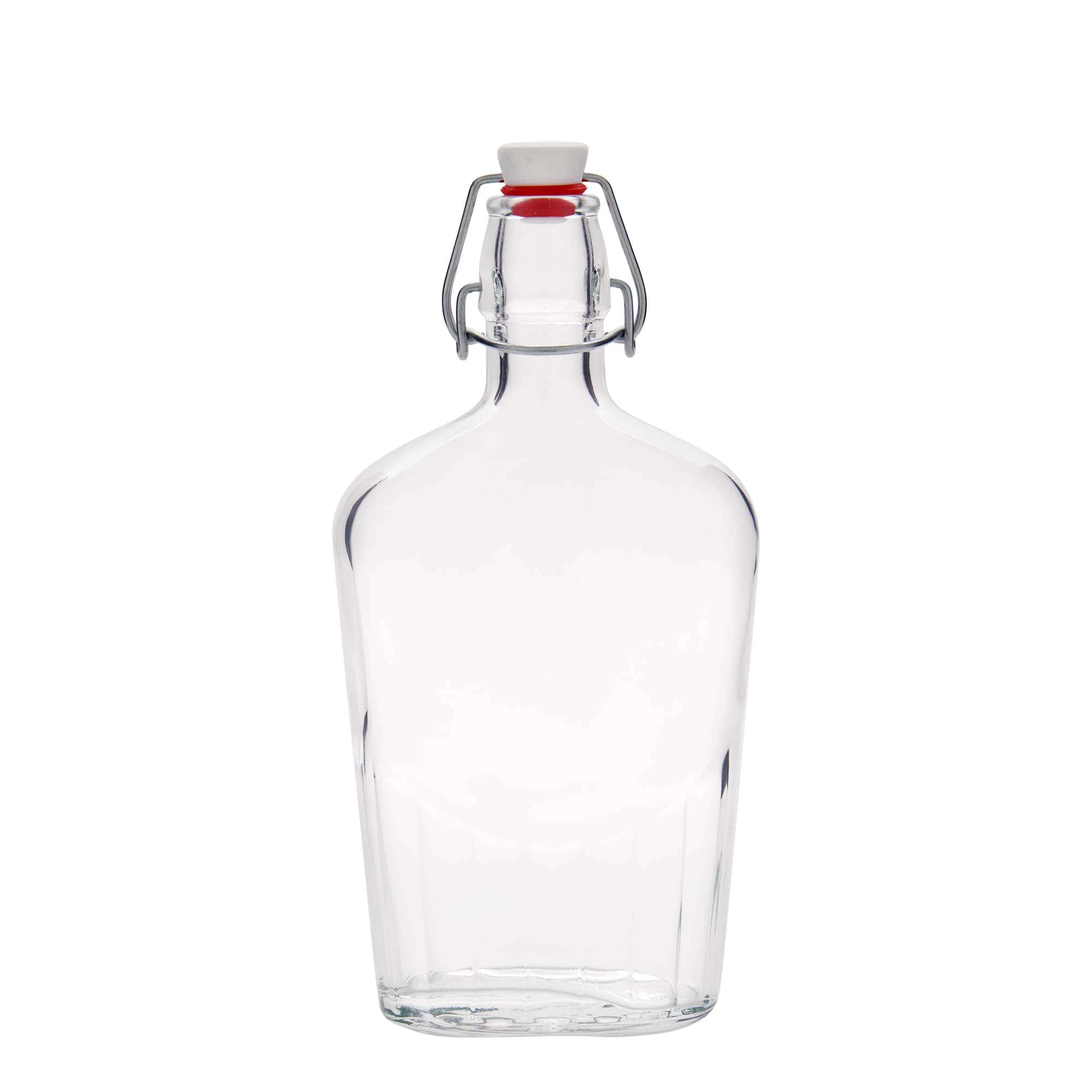 Bouteille en verre 500 ml « Fiaschetta », ovale, ouverture : bouchon à levier