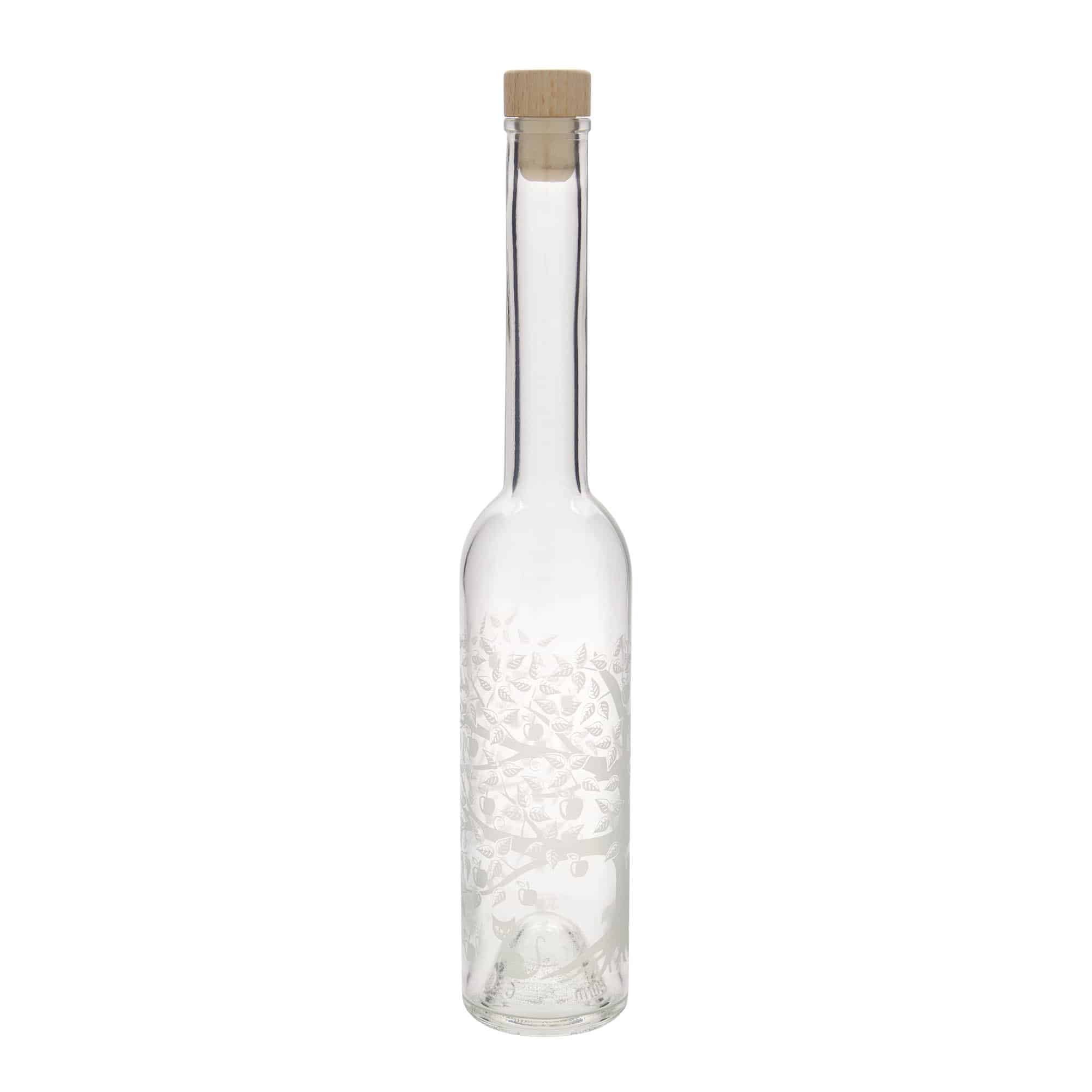Bouteille en verre 350 ml 'Opera', motif : pommier, ouverture : bouchon en liège