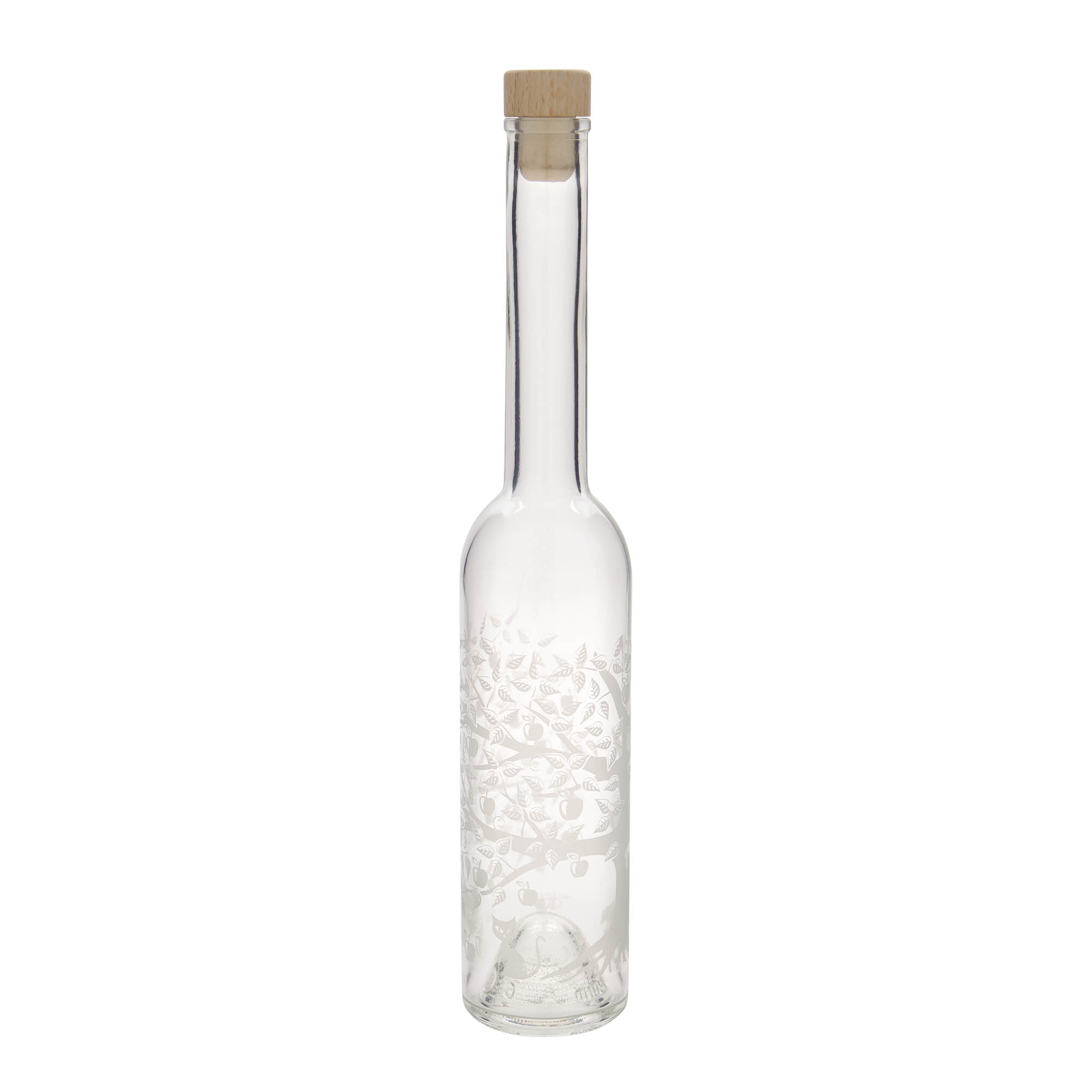 Bouteille en verre 350 ml 'Opera', motif : pommier, ouverture : bouchon en liège Bouteille en verre 350 ml 'Opera', motif : pommier, ouverture : bouchon en liège