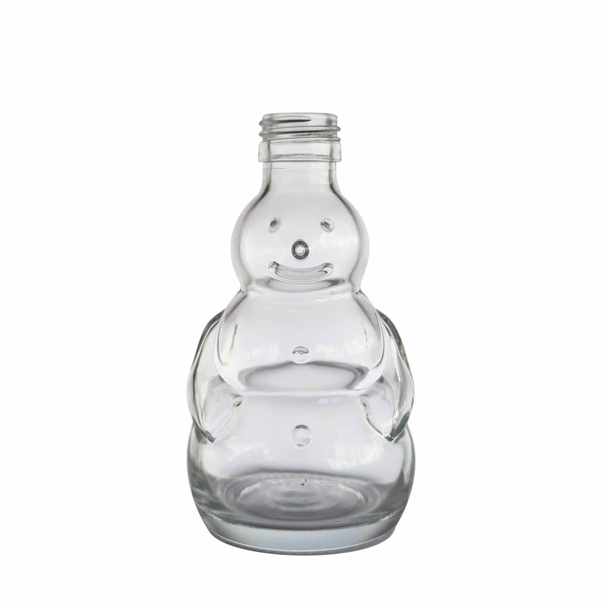 Bouteille en verre 200 ml « Bonhomme de neige », ouverture : PP 28 Bouteille en verre 200 ml « Bonhomme de neige », ouverture : PP 28