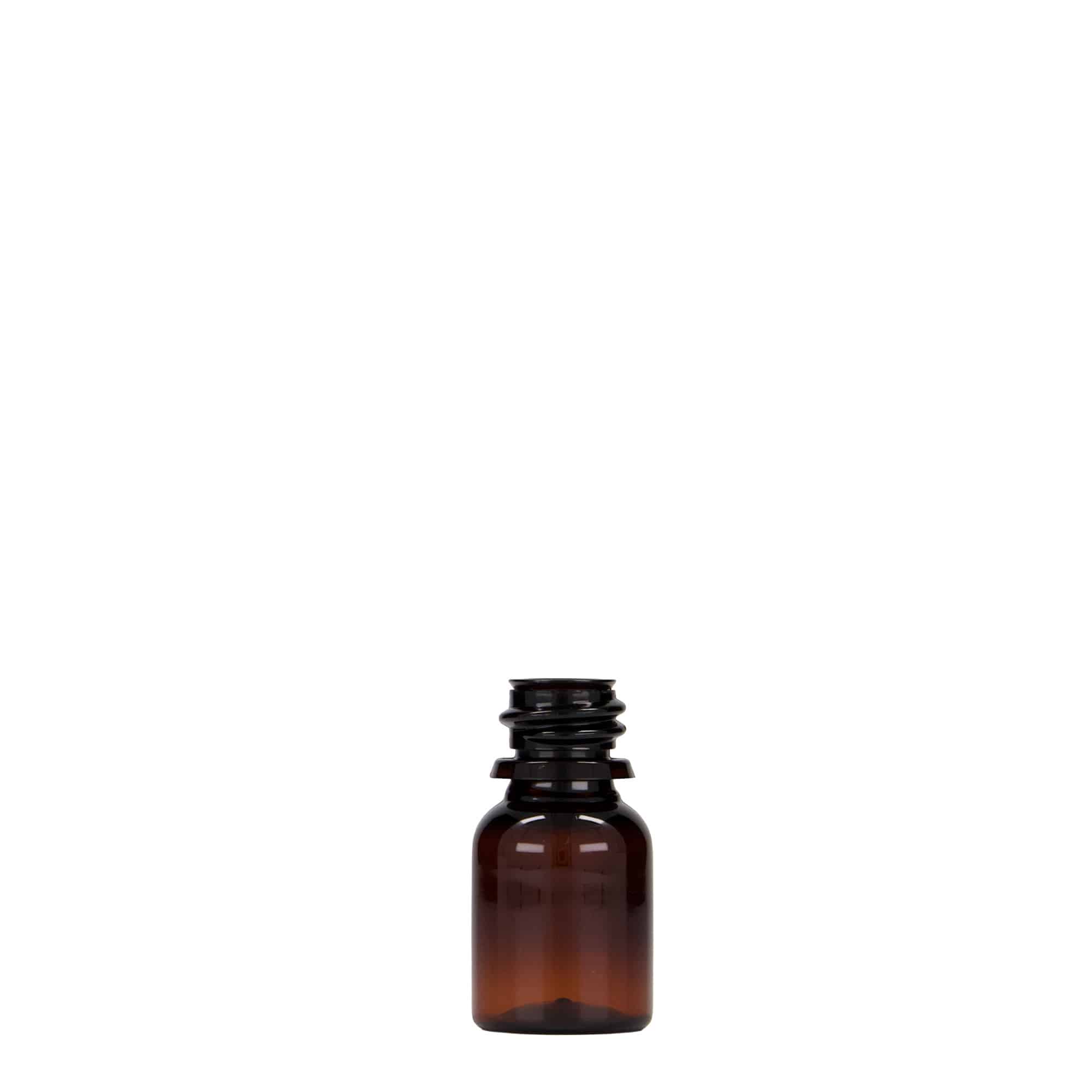 Flacon pharmaceutique en PET 10 ml 'Easy Living', brun, plastique, bouchage: DIN 18 Flacon pharmaceutique en PET 10 ml 'Easy Living', brun, plastique, bouchage: DIN 18