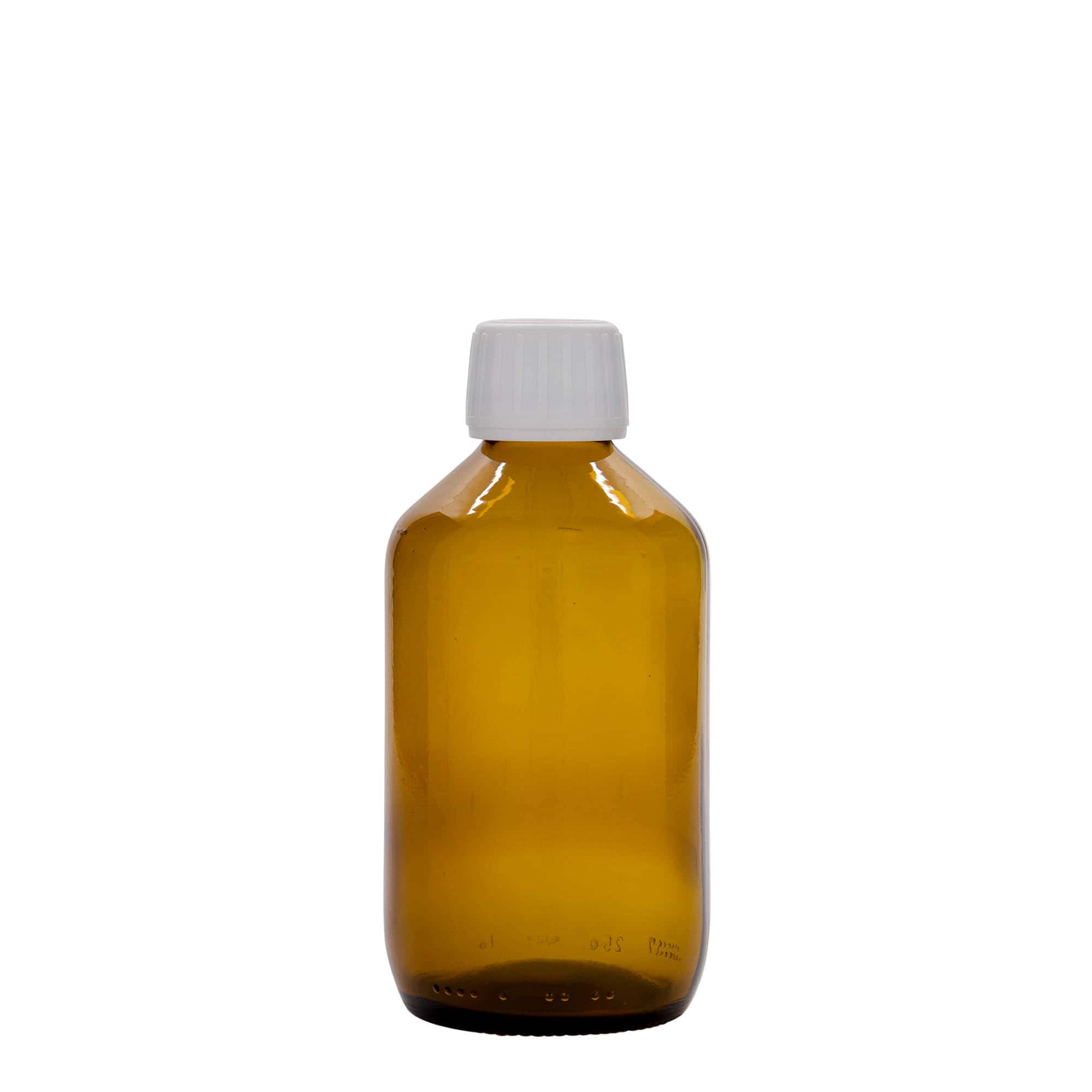 Flacon médical 250 ml, brun, verre, ouverture : PP 28