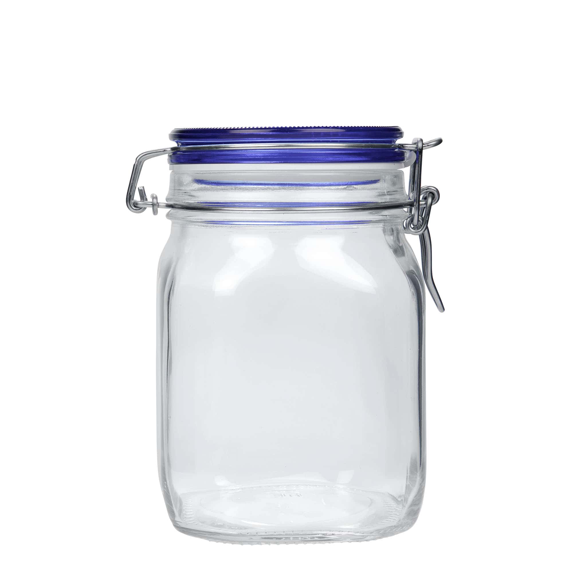 Bocal à fermeture mécanique 1 000 ml 'Fido' Blue Top, carré, bouchage: bouchon mécanique Bocal à fermeture mécanique 1 000 ml 'Fido' Blue Top, carré, bouchage: bouchon mécanique