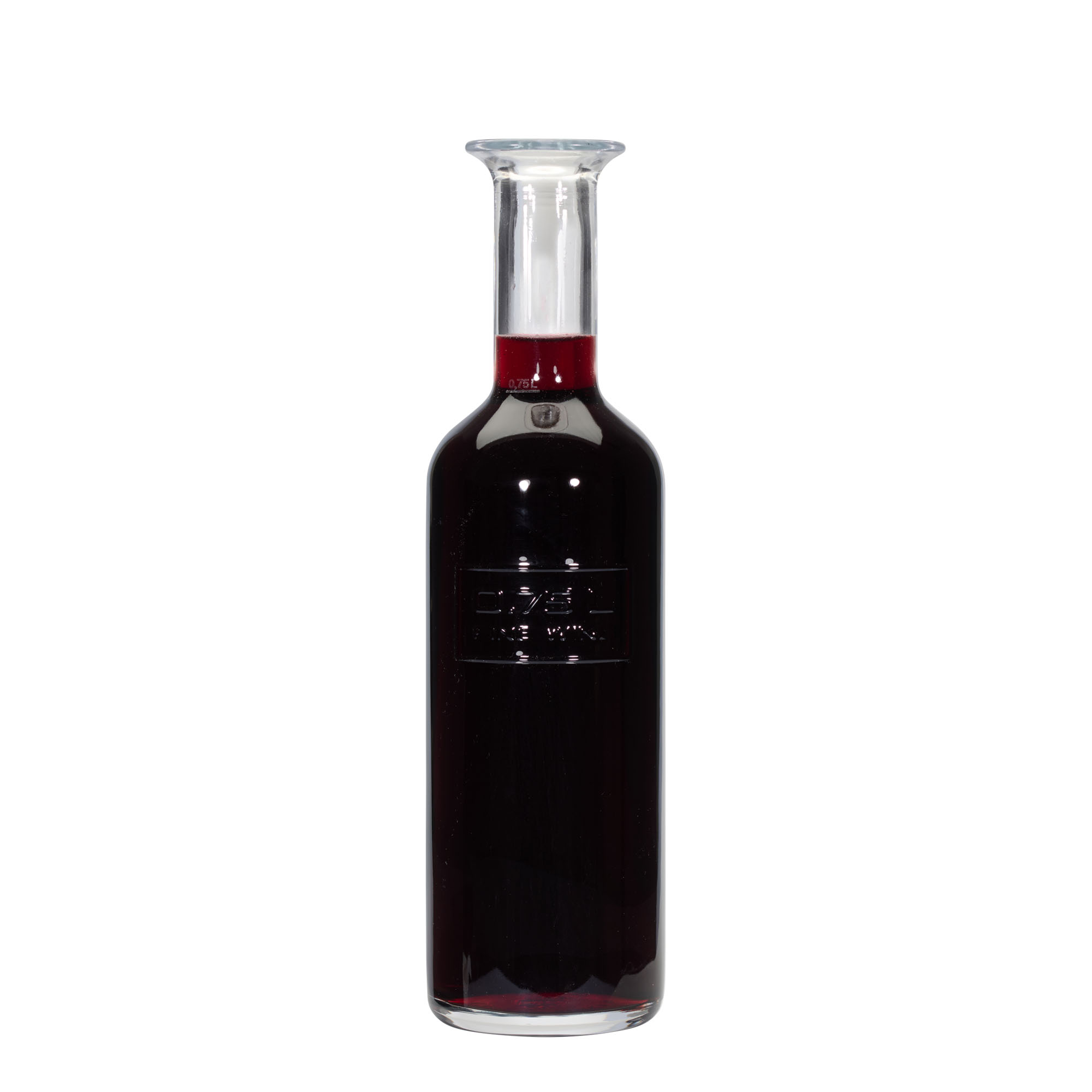 Bouteille en verre 750 ml 'Optima Fine Wine', ouverture : bouchon en liège Bouteille en verre 750 ml 'Optima Fine Wine', ouverture : bouchon en liège