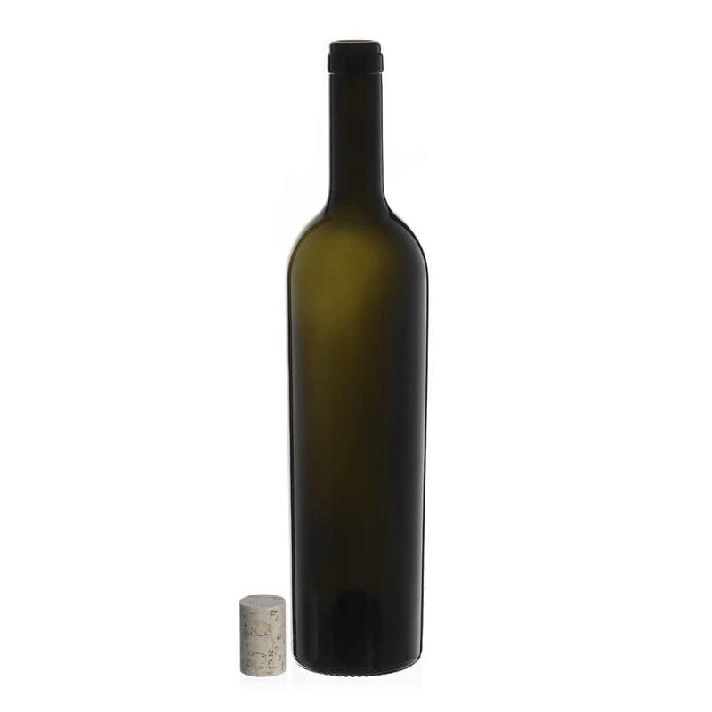 Bouteille de vin 750 ml 'Liberty', vert antique, col : liège