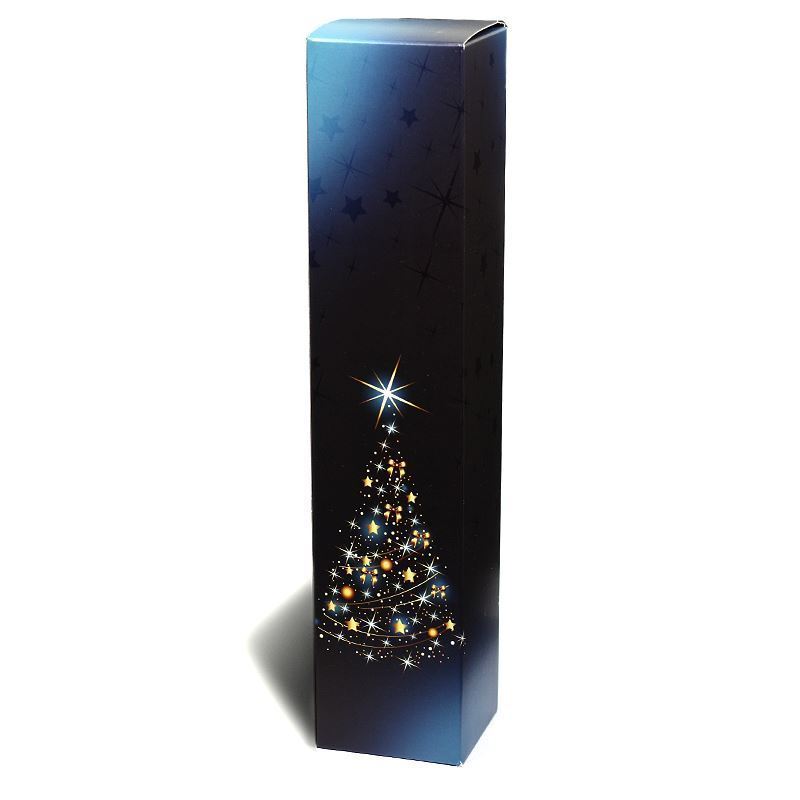 Boîte cadeau « X-Mas Tree », rectangulaire, carton, bleu