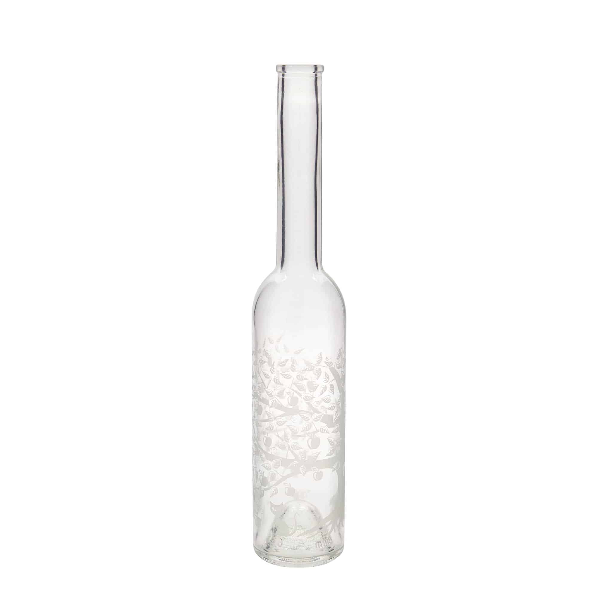 Bouteille en verre 350 ml 'Opera', motif : pommier, ouverture : bouchon en liège Bouteille en verre 350 ml 'Opera', motif : pommier, ouverture : bouchon en liège