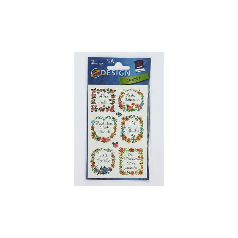 Autocollants Zweckform « Félicitations », papier, multicolore Autocollants Zweckform « Félicitations », papier, multicolore