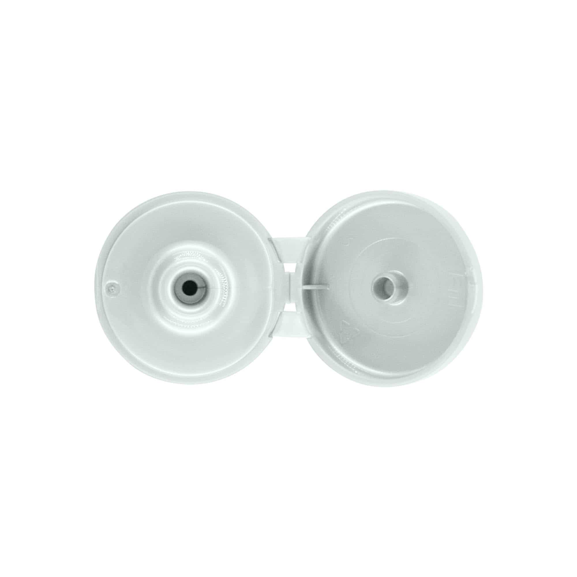 Bougage à vis à charnière rabattable, plastique PP, argenté, pour bouchage: 24/410