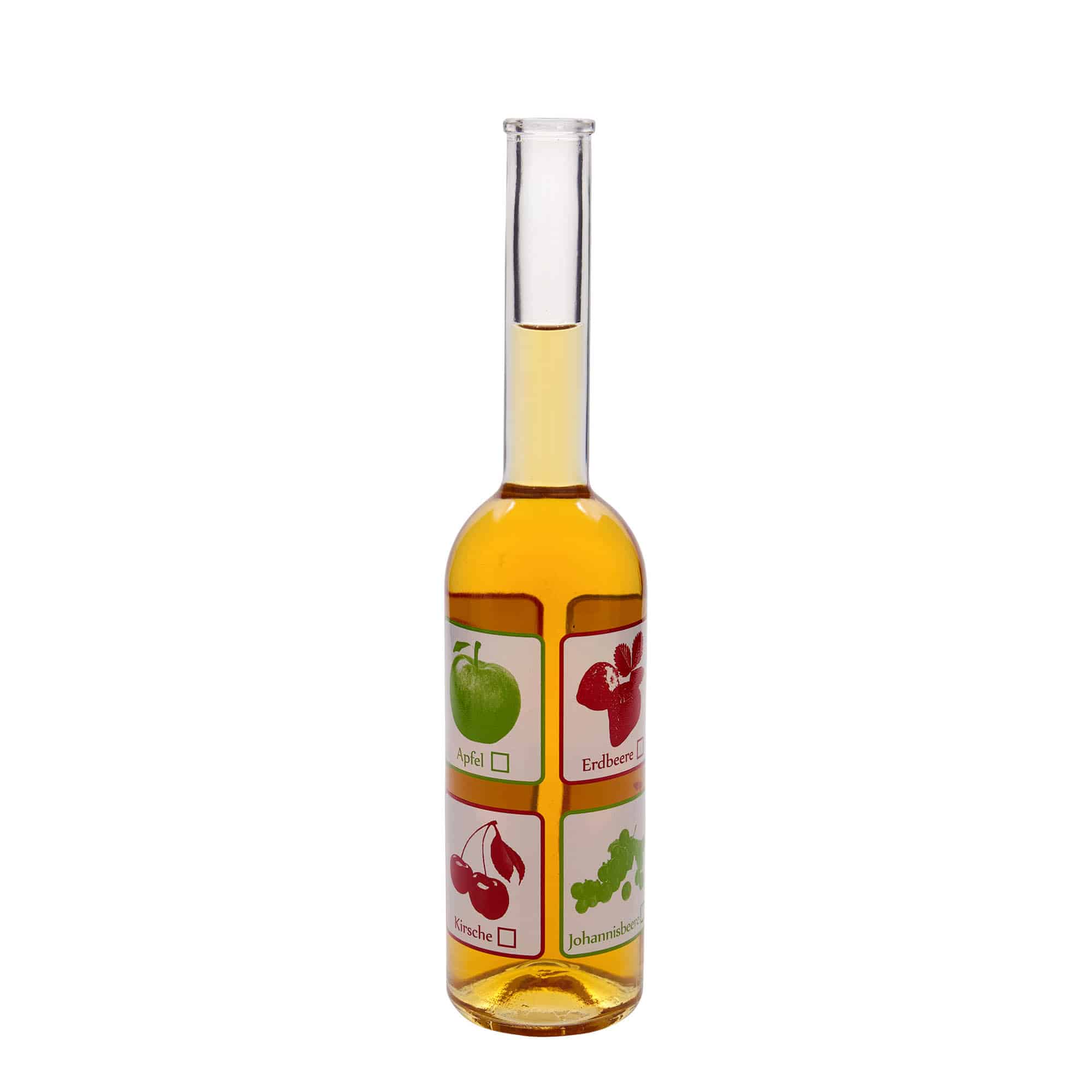 Bouteille en verre 500 ml « Opera », motif : fruits, ouverture : bouchon en liège